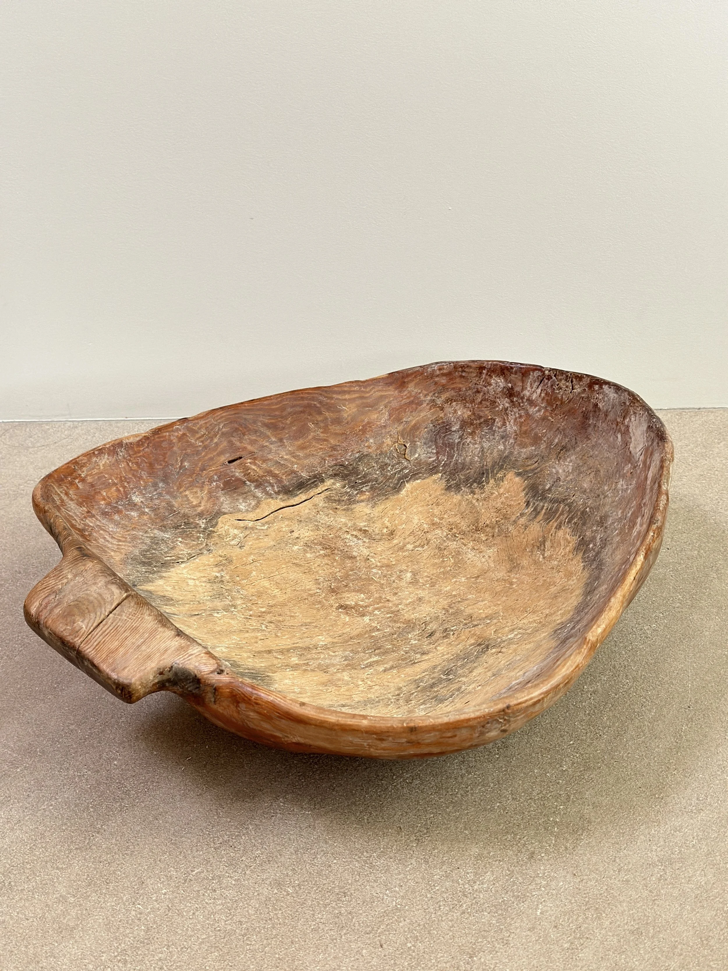 Large and Ruddy Swedish Root Bowl Signed and Dated 1721