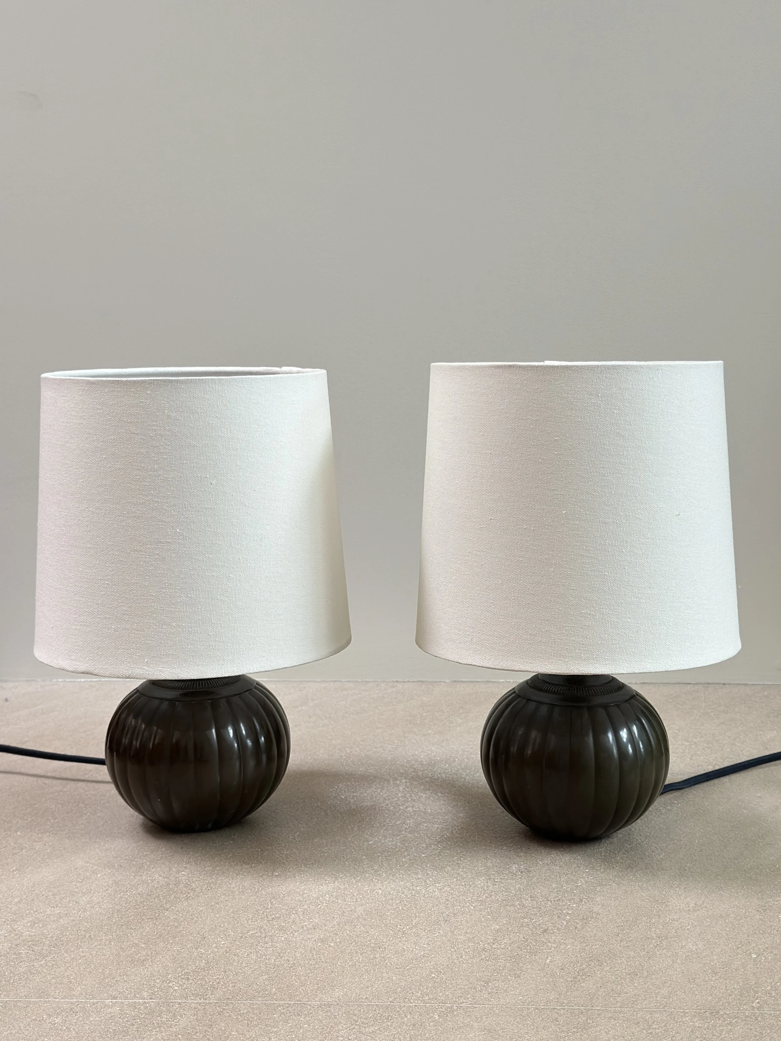 Table Lamps in Bronze by Just Andersen, Denmark 1930s