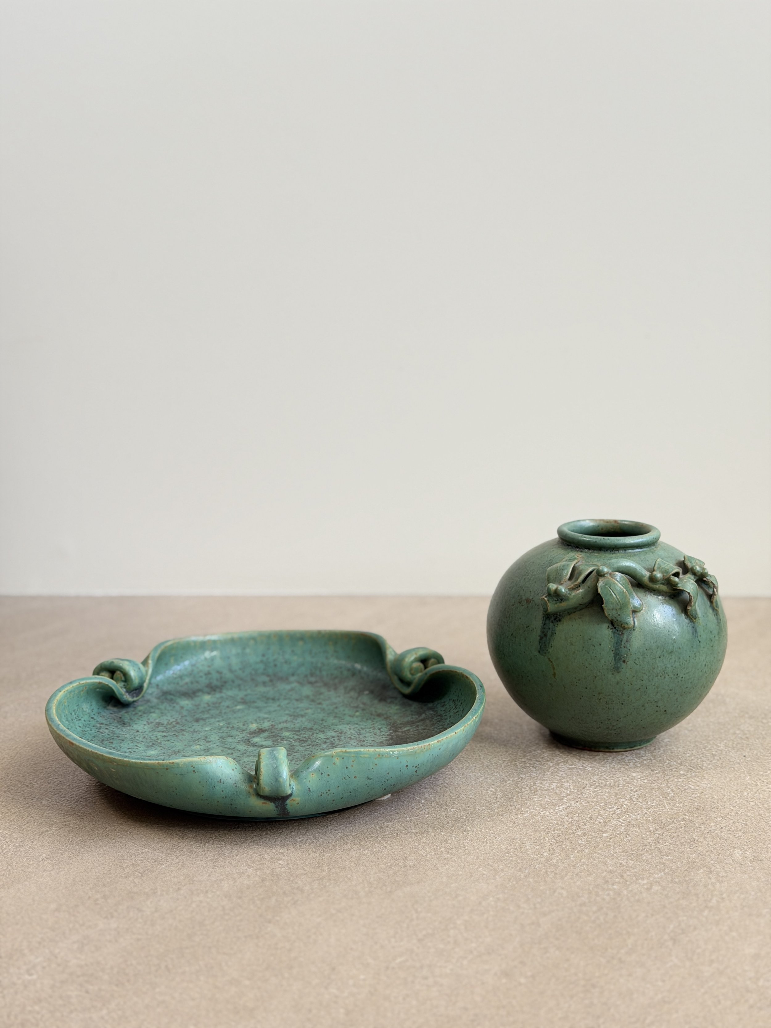 Green Ceramics by Arne Bang, Denmark 1930s