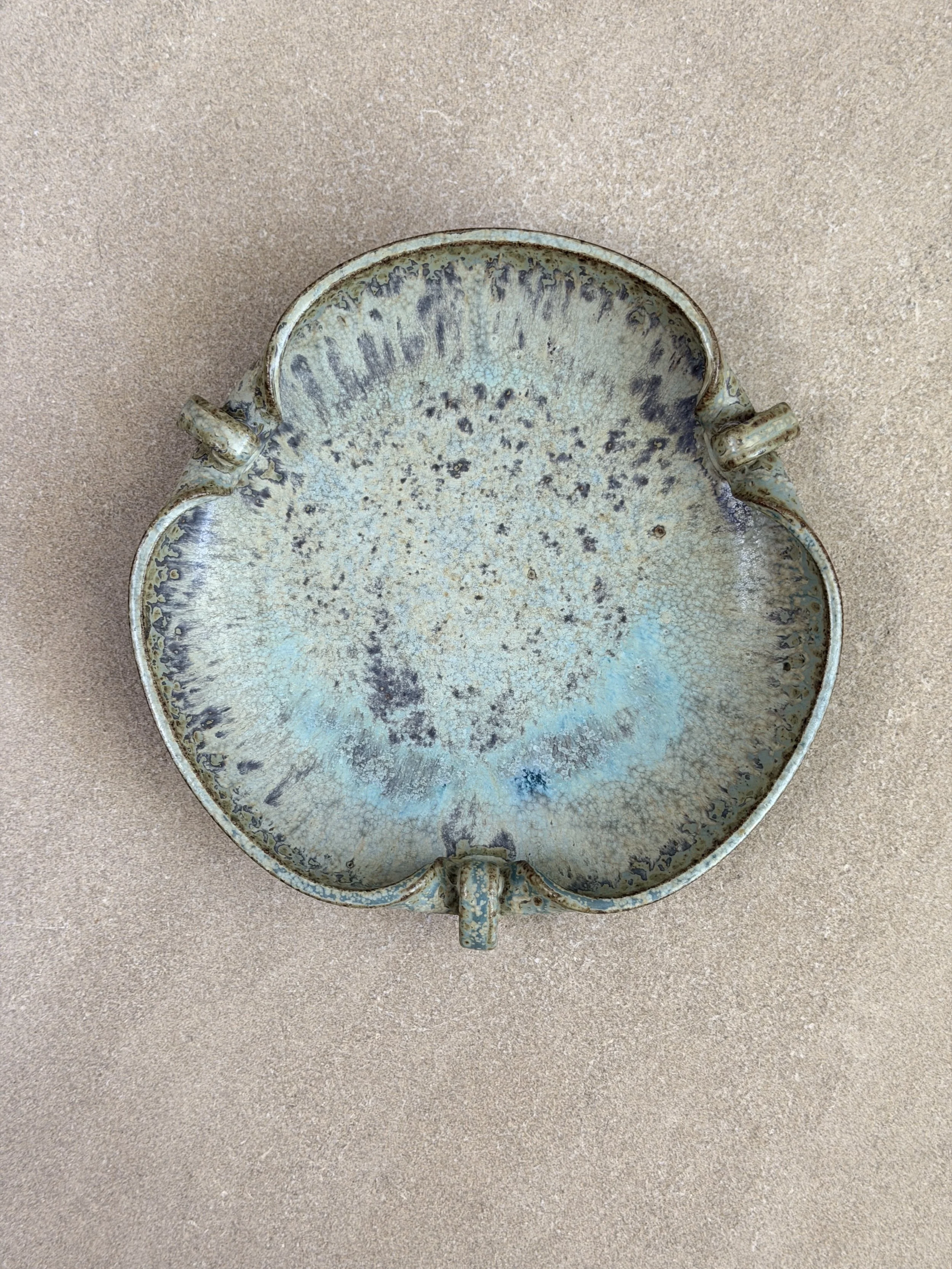 Gray/Greenish Blue Dish by Arne Bang, Denmark 1930s