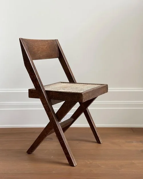 Chair by Pierre Jeanneret in Teak and Cane, Chandigarh c. 1950