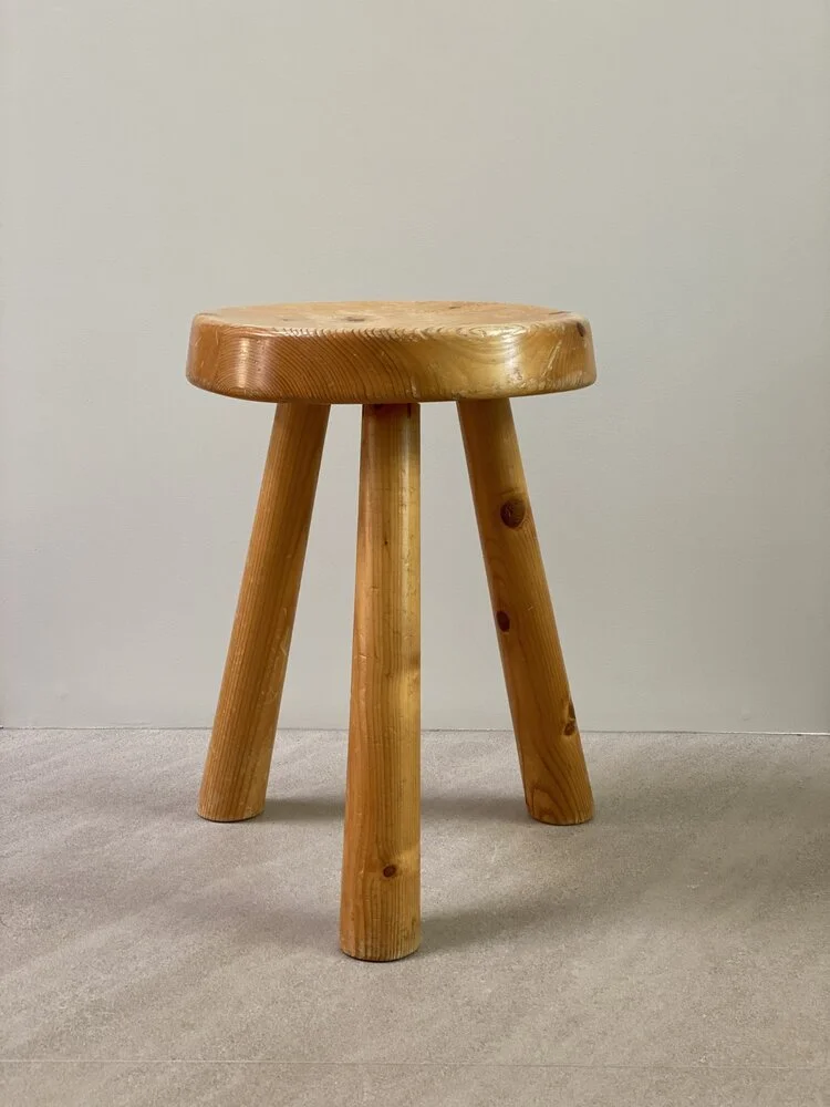 Charlotte Perriand Stool in Pine from Les Arcs, France c. 1960