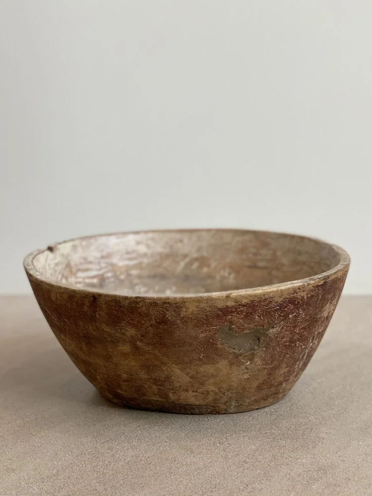 Stunning Swedish Root Bowl with Original Paint and Old Repairs, c. 1800 - RESERVE