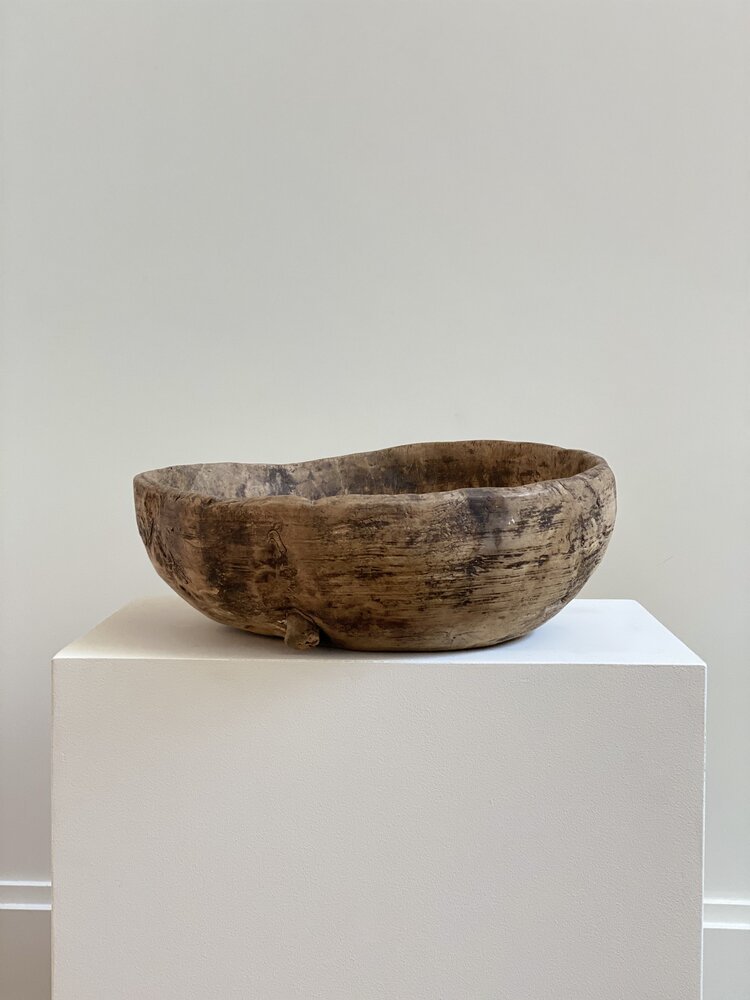 Swedish Root Bowl with cork repair, c 1800