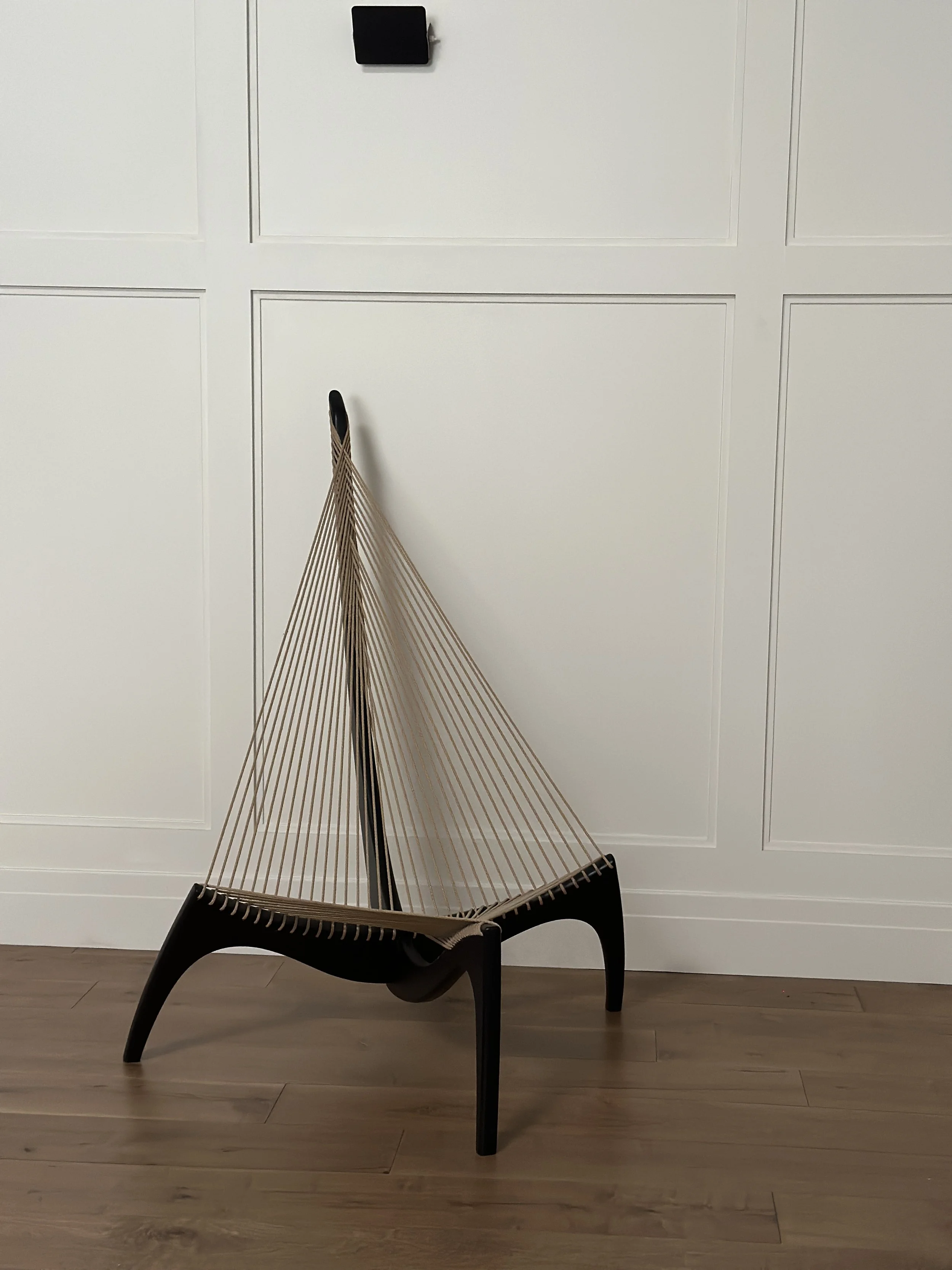Dark Brown Wood Harp Chair by Jørgen Høvelskov