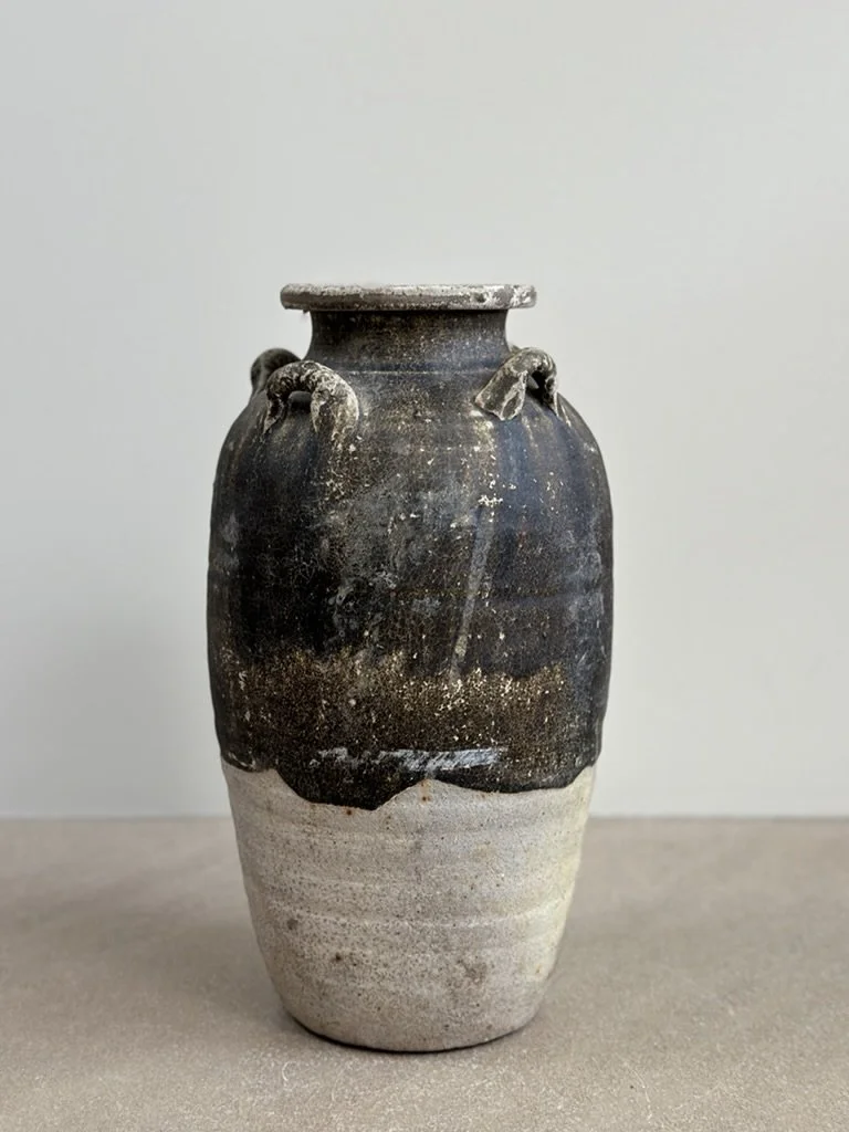 Patinated Painted Vase from Thailand