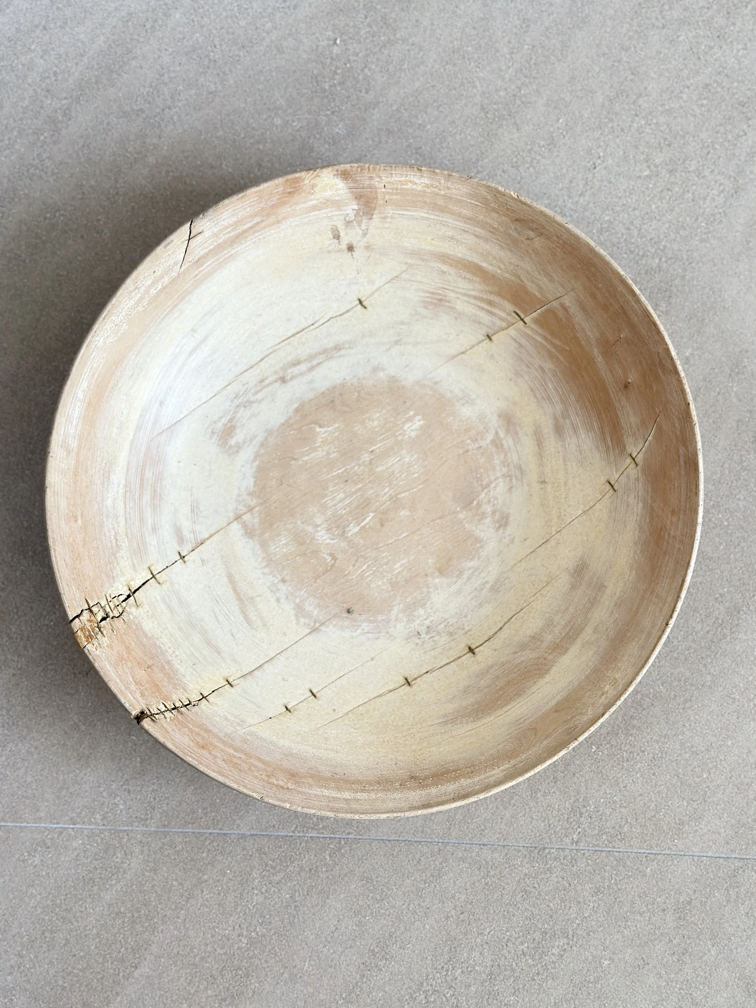 Medium 19th Century Swiss Dairy Bowl with Amazing Patina