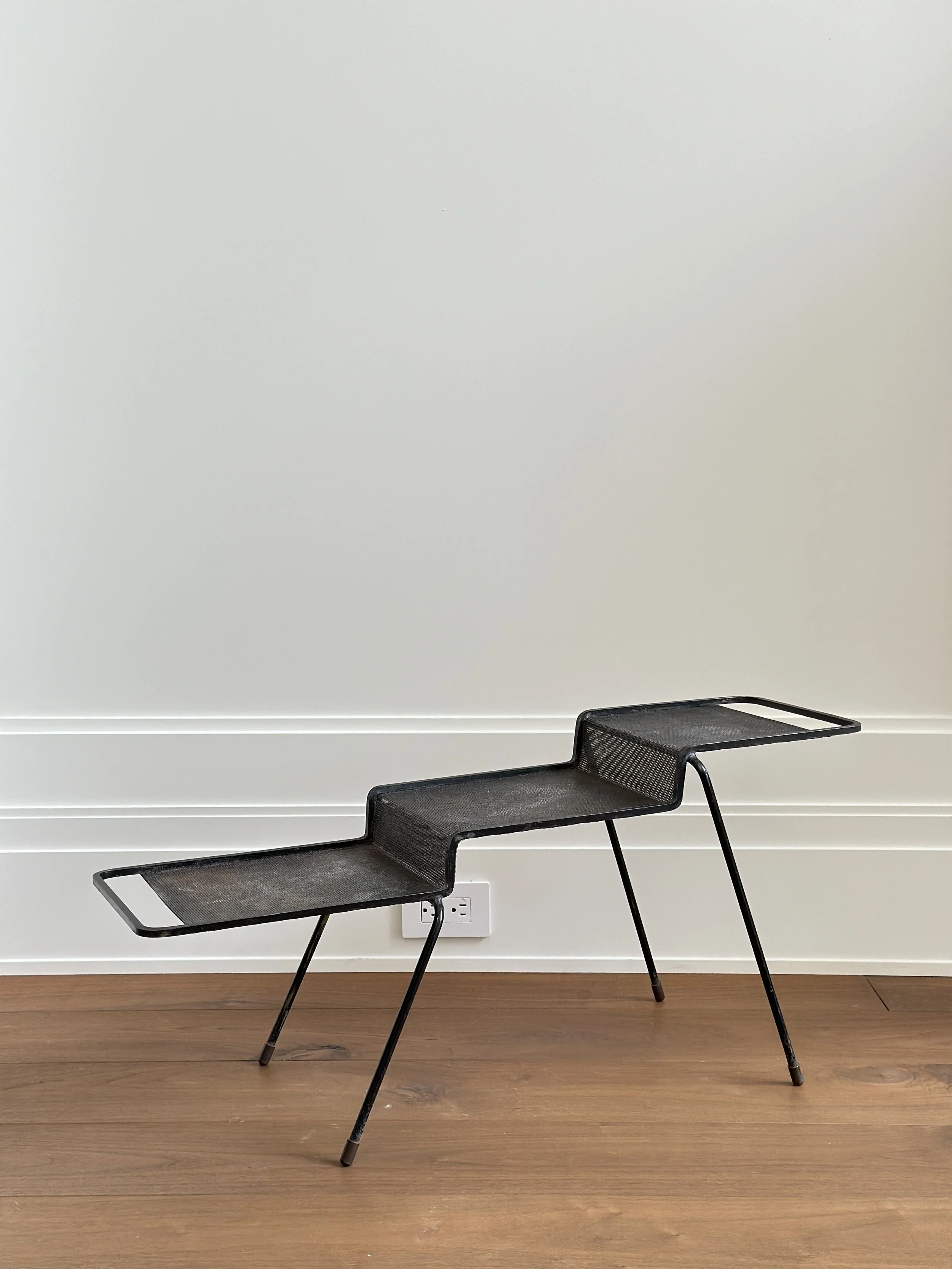 Rare Table by Mathieu Matégot in Black Lacquered Metal, 1950s