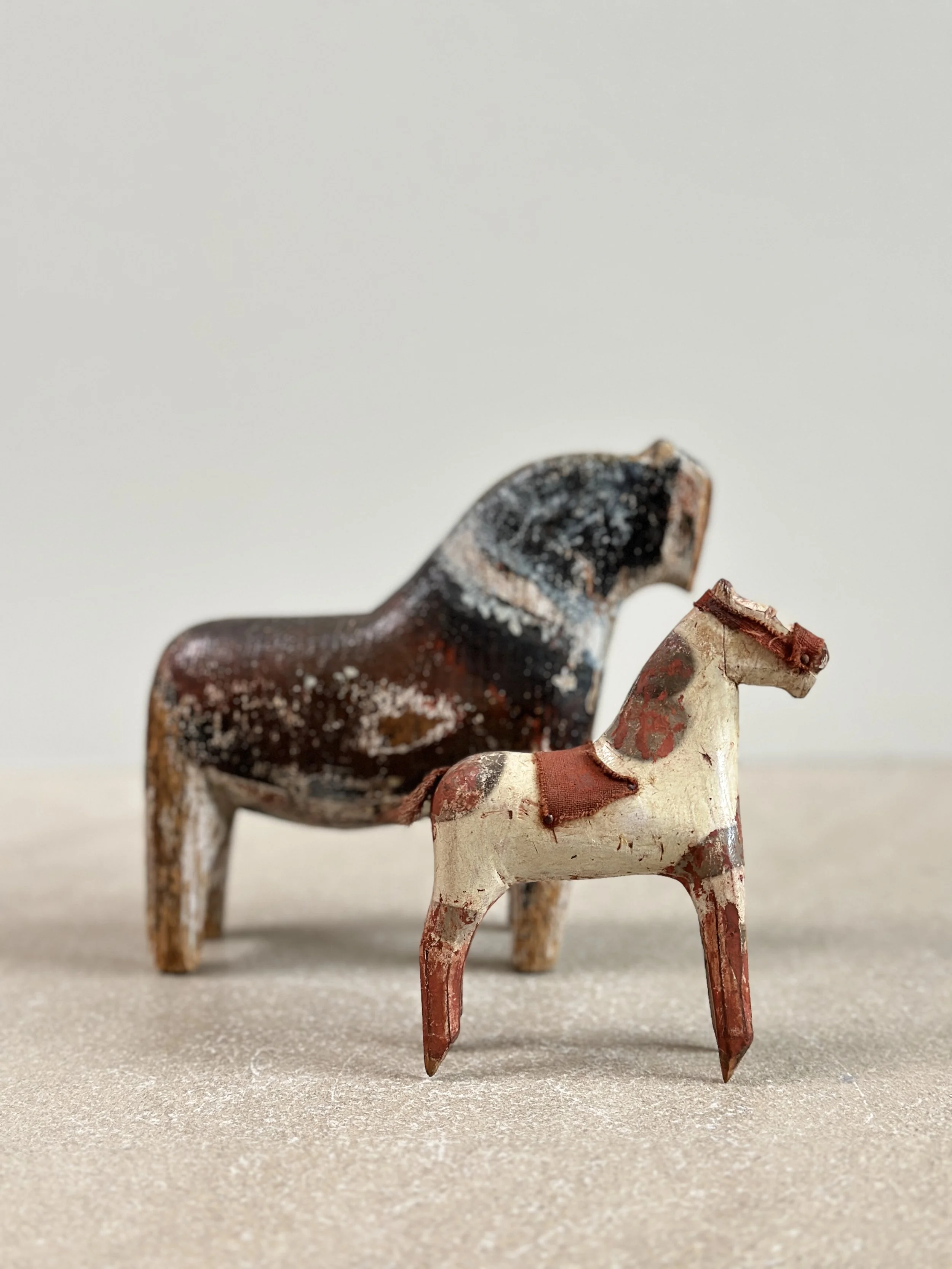 Small Swedish Wooden Horses, 19th Century