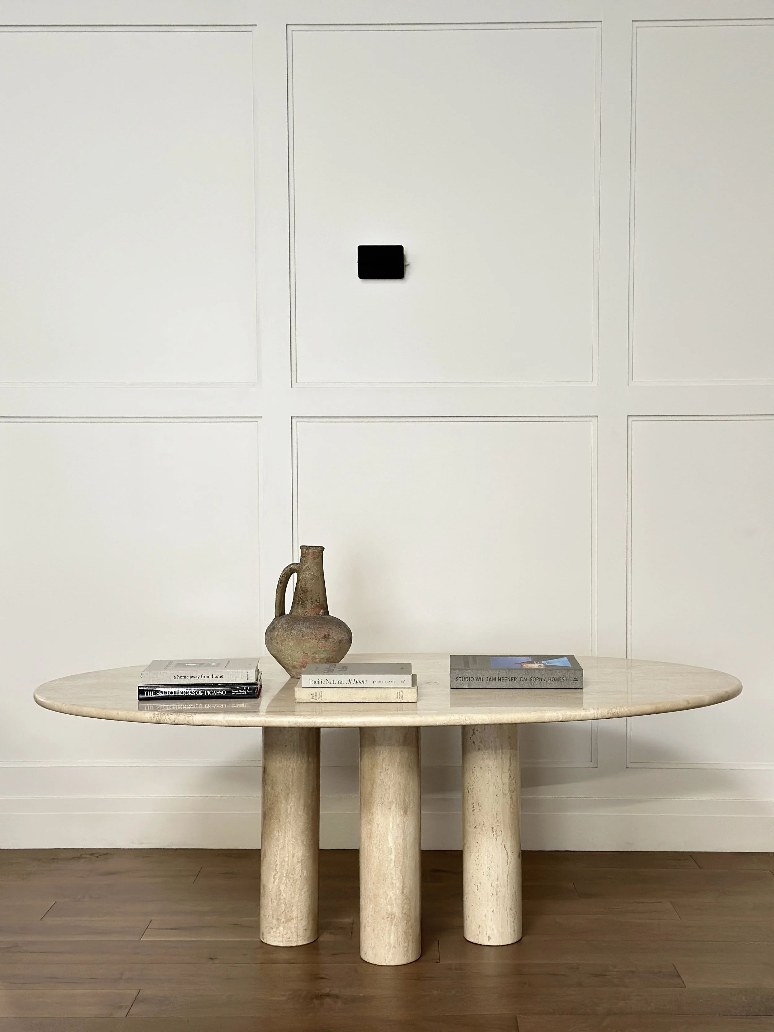 'Il Colonnato' Oval Travertine Table by Mario Bellini, Italy, 1977