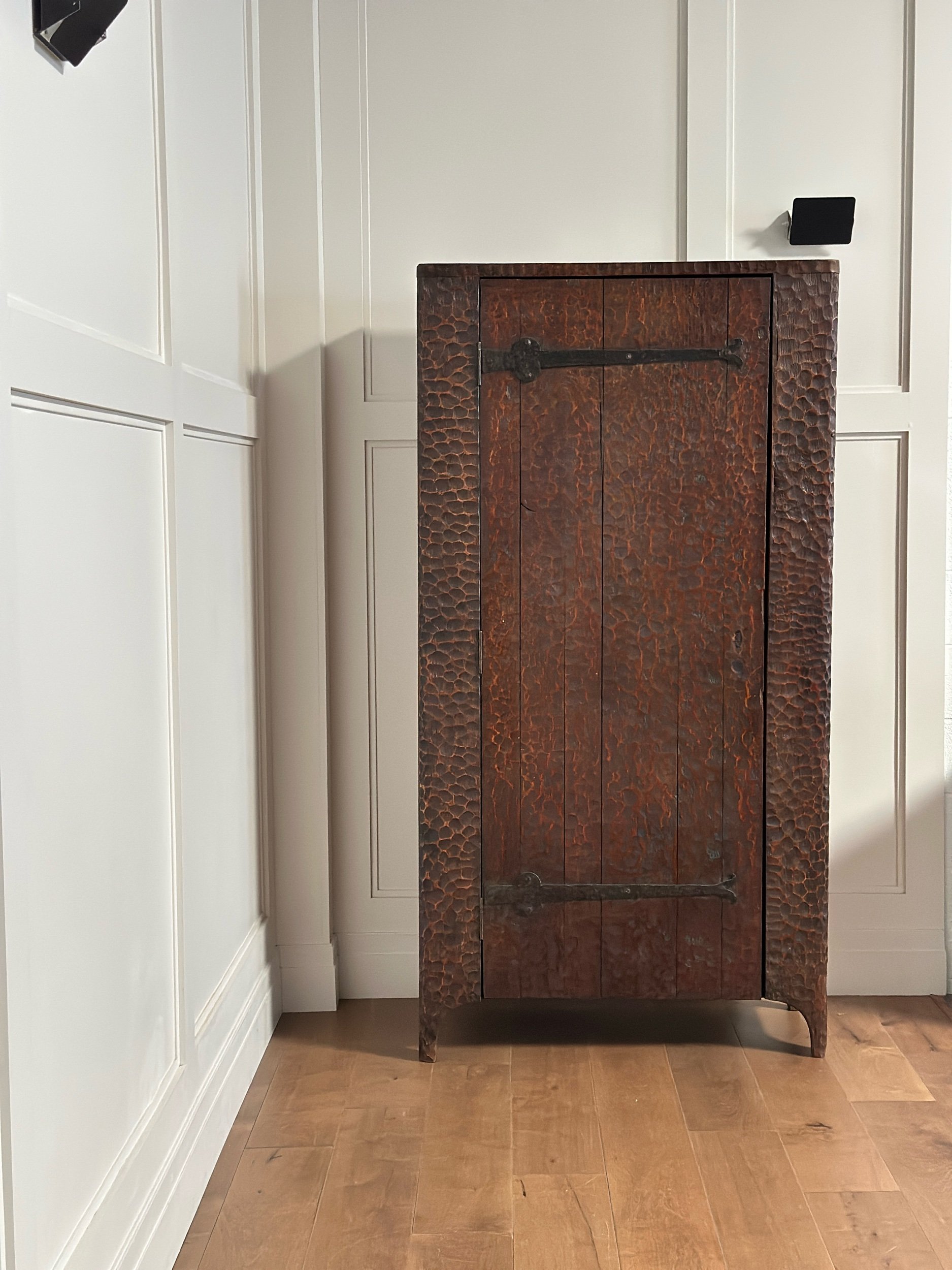 Midcentury Wardrobe in Gouged Oak, France