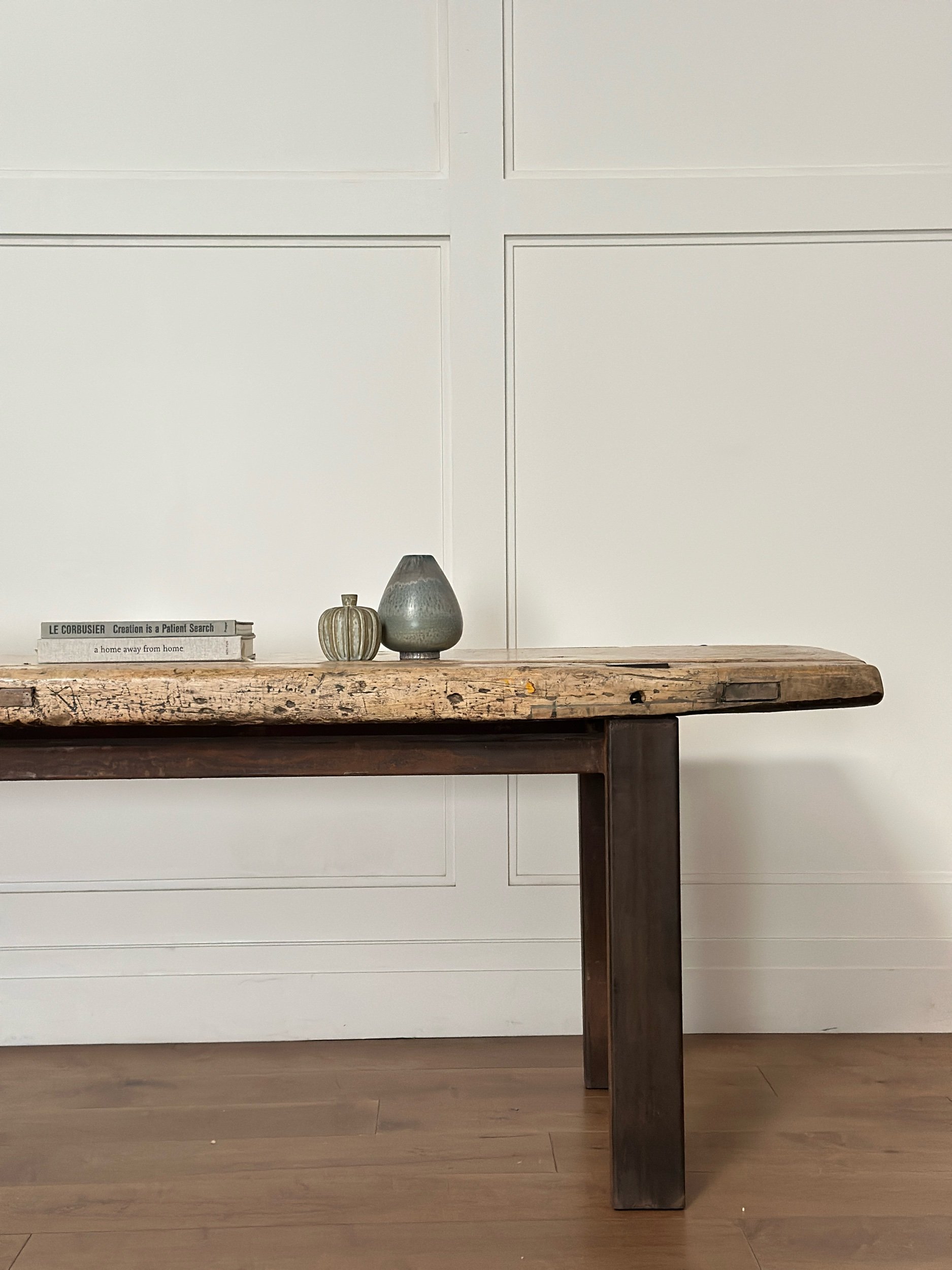 Oak Console Table from Andorra, 18th Century wood top