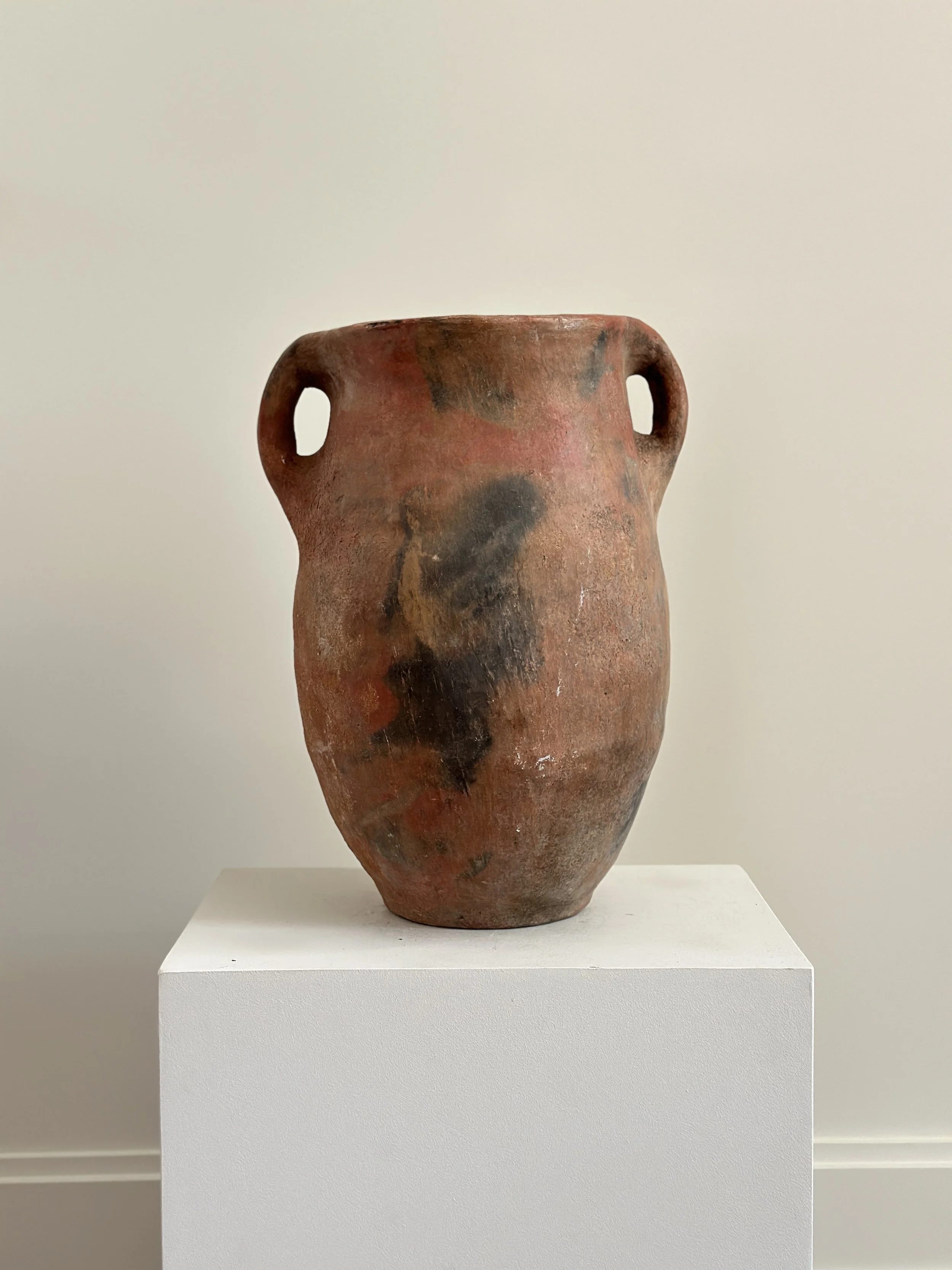 Tall Ruddy Primitive Pot