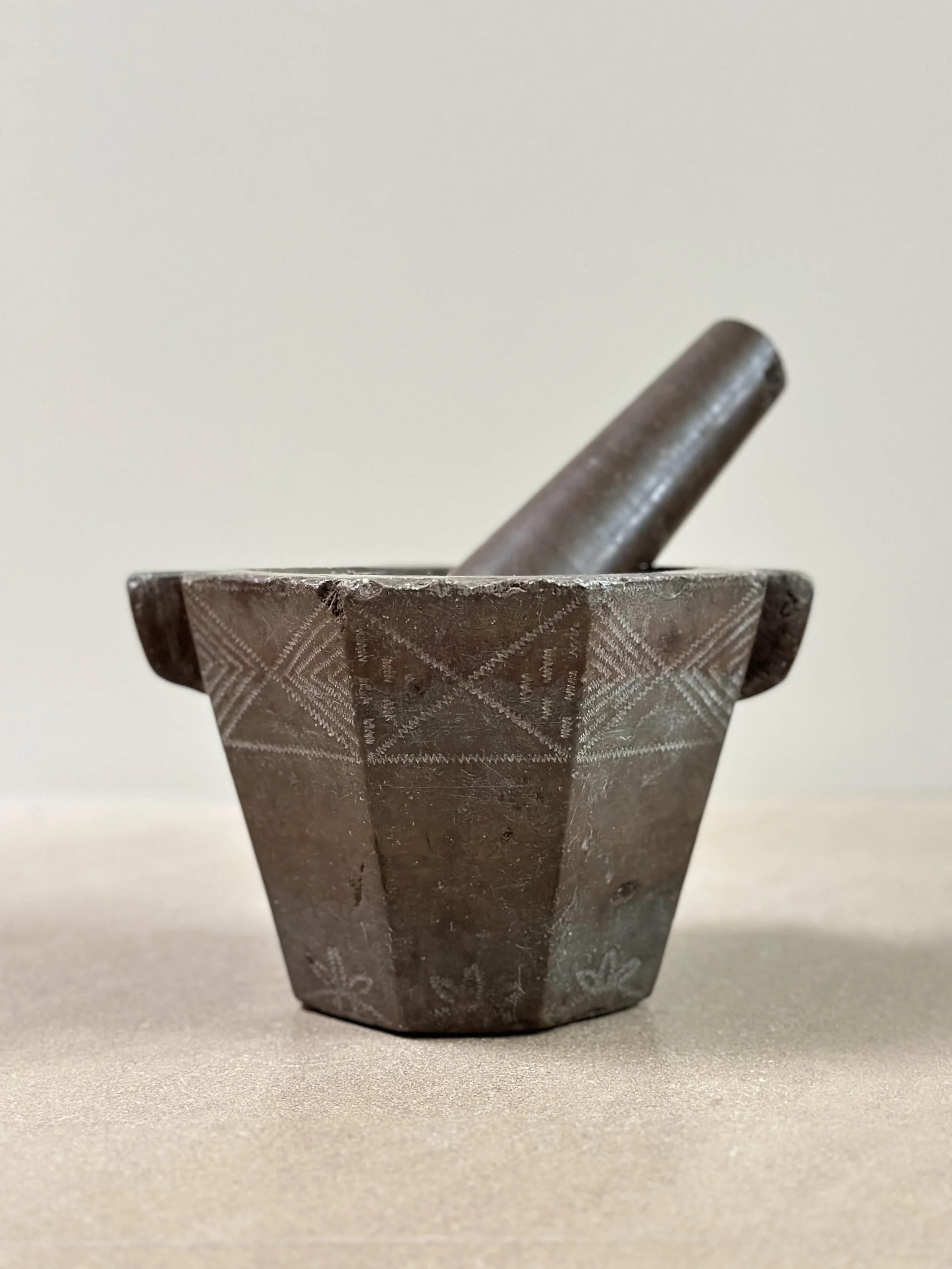 Large 18th Century Swedish Stone Mortar and Pestles