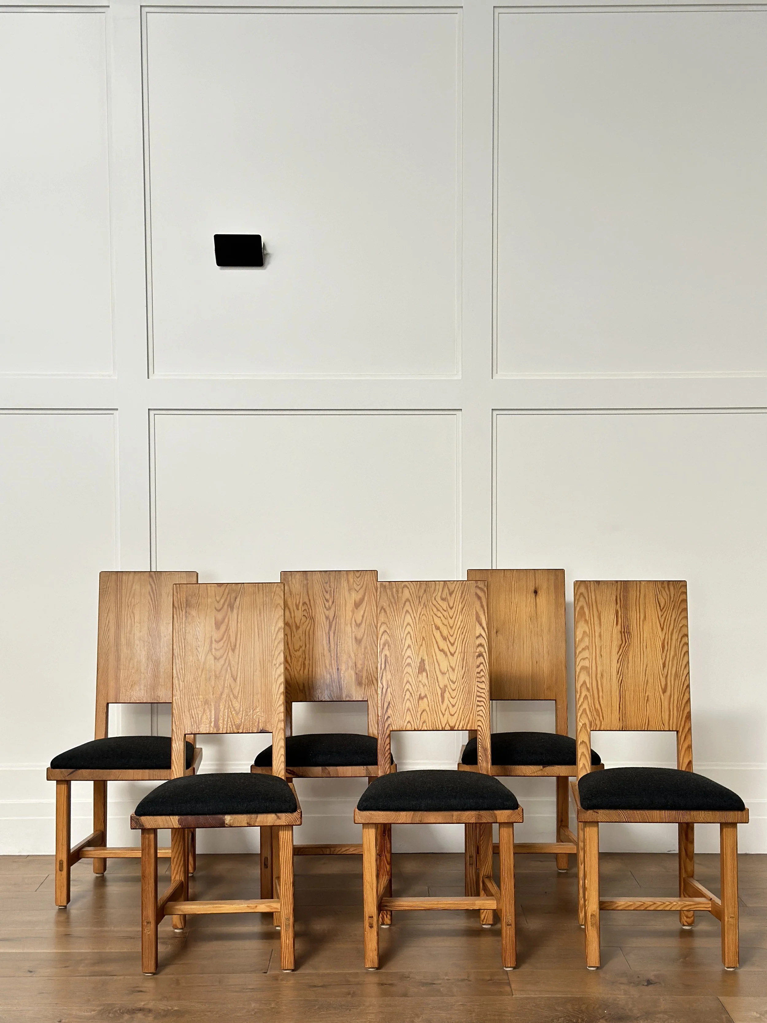 Six Pine Dining Chairs by Göran Malmvall, Sweden 1950s