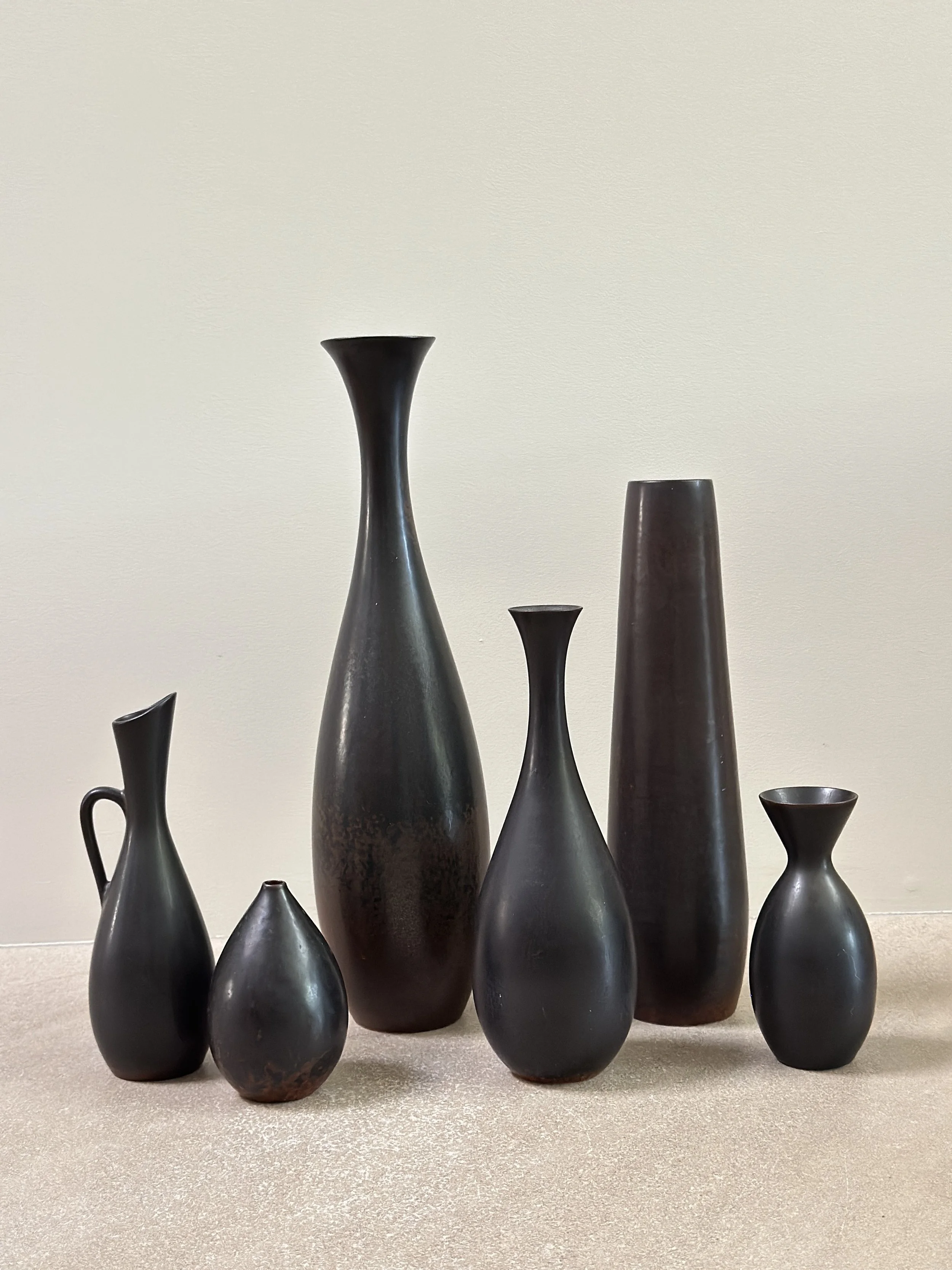Collection of Black Ceramics by Carl-Harry Stalhane, Sweden 1950s
