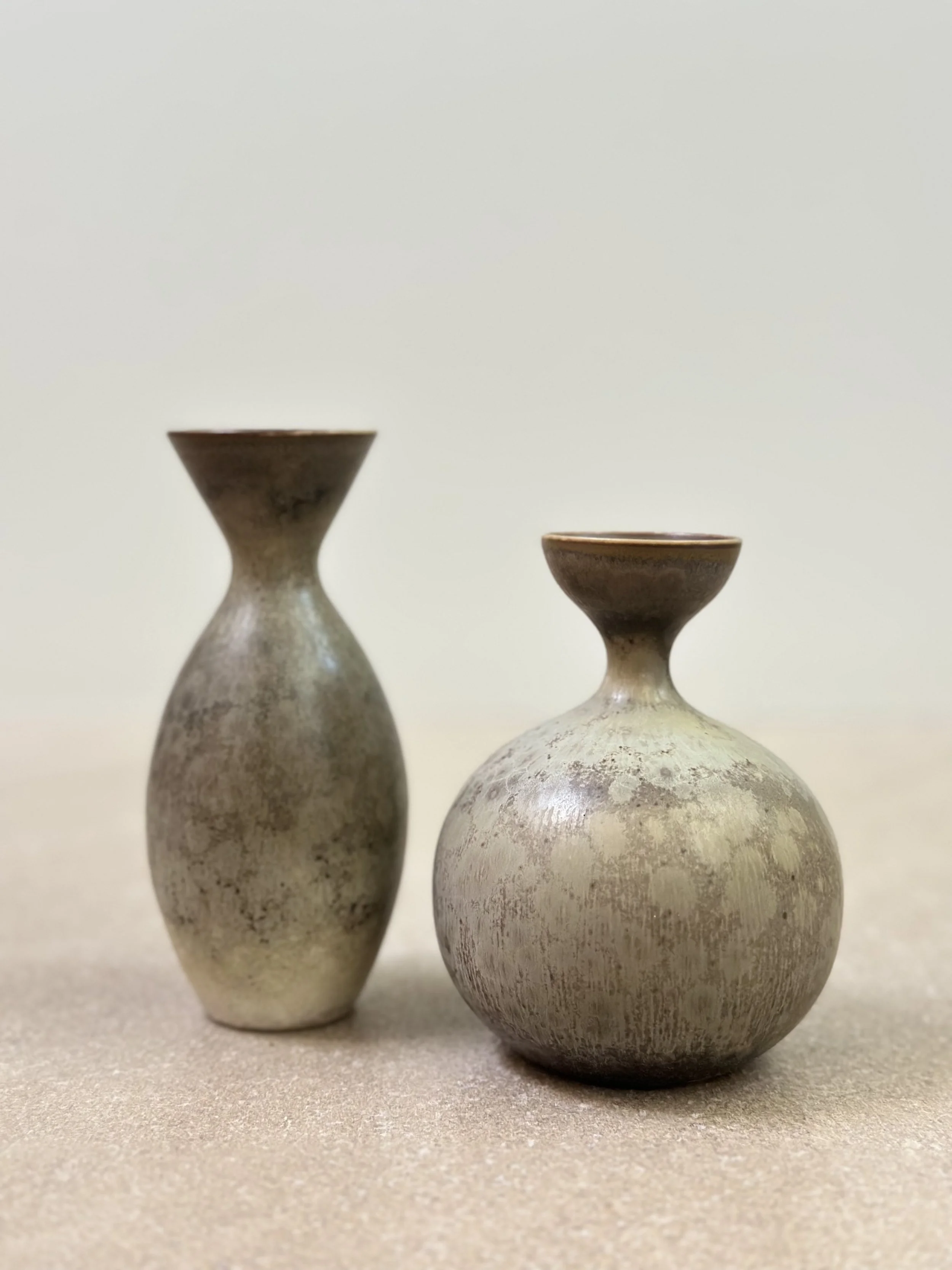 Small Vases by Carl-Harry Stalhane with Rare Glaze, Sweden 1950s