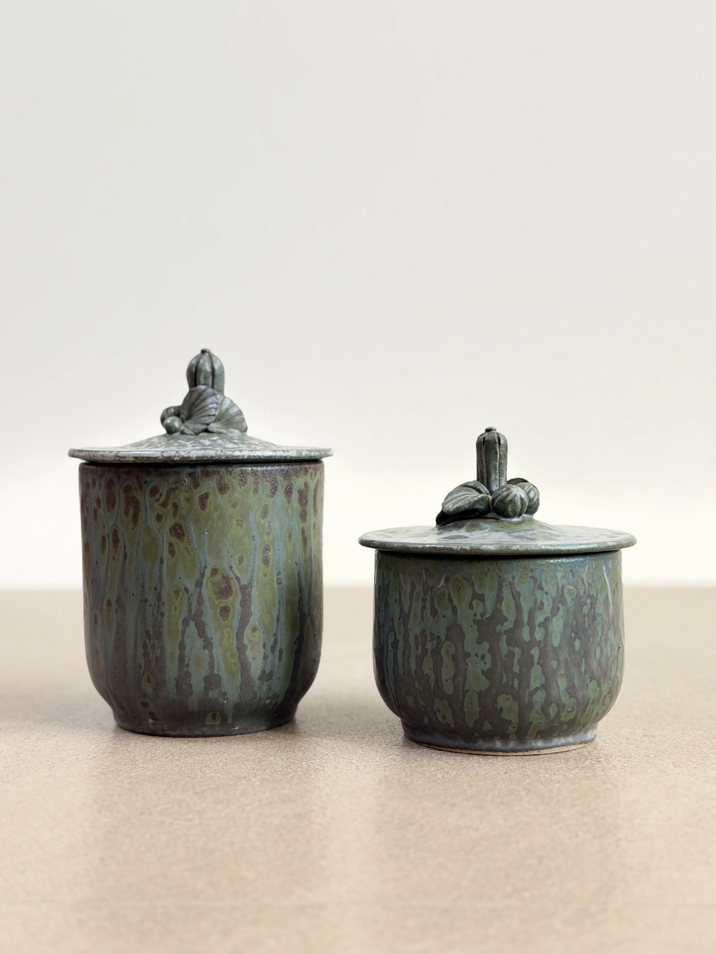 Decorative Stoneware Boxes by Arne Bang, Denmark 1930s
