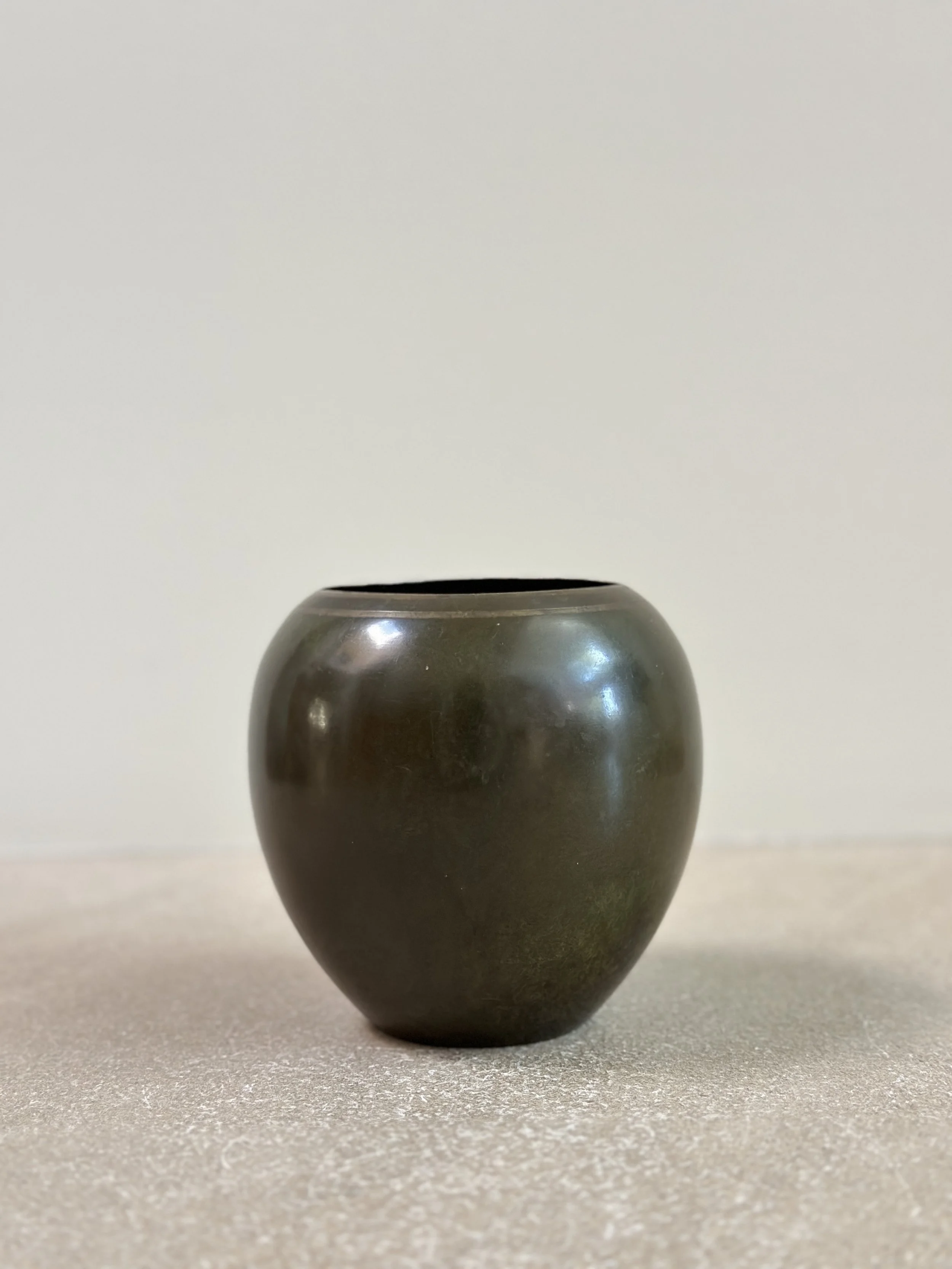 Patinated Bronze Vase, Denmark 1930s-1940s
