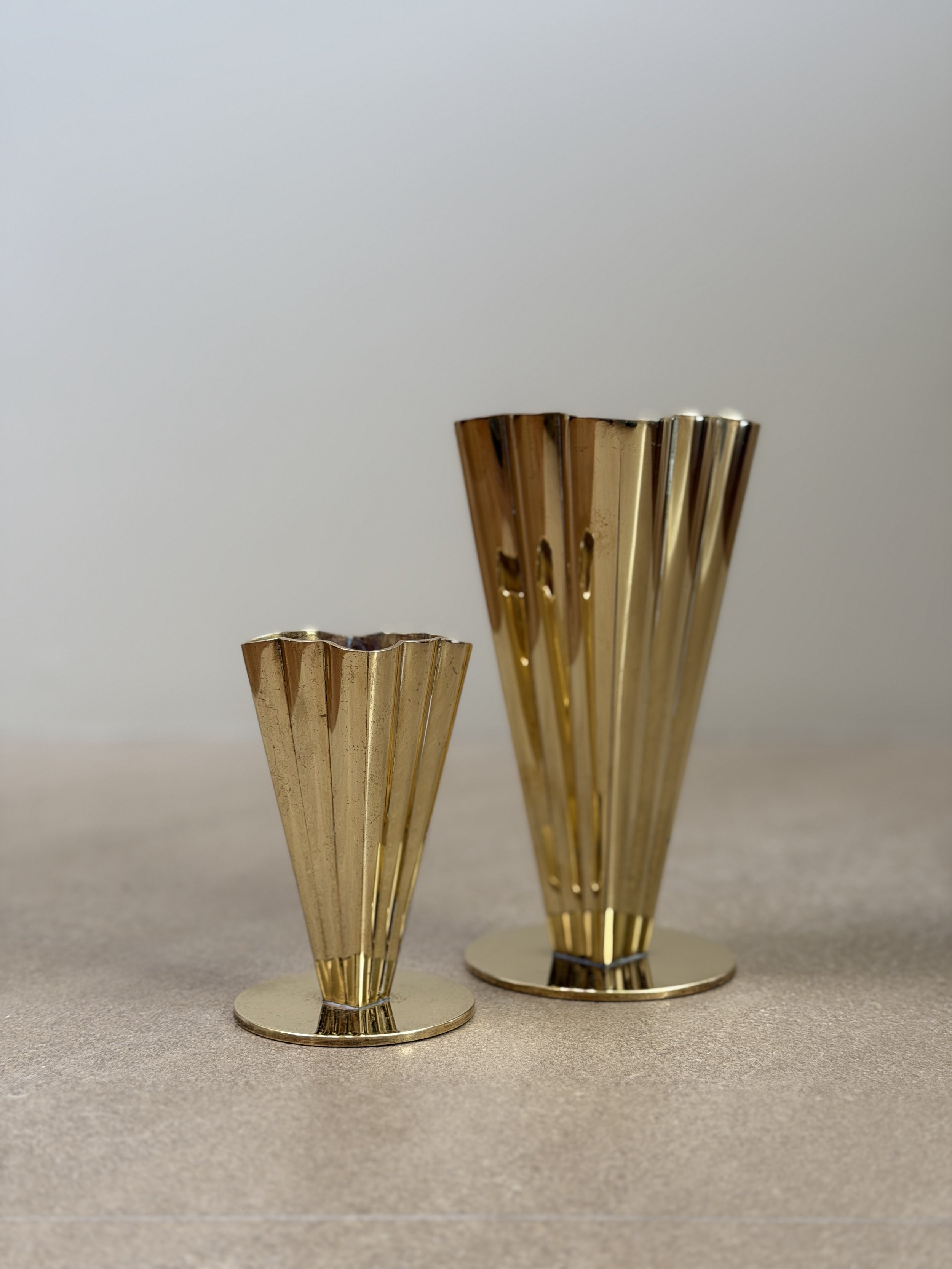 Swedish Brass Vases by Ystad-Metall