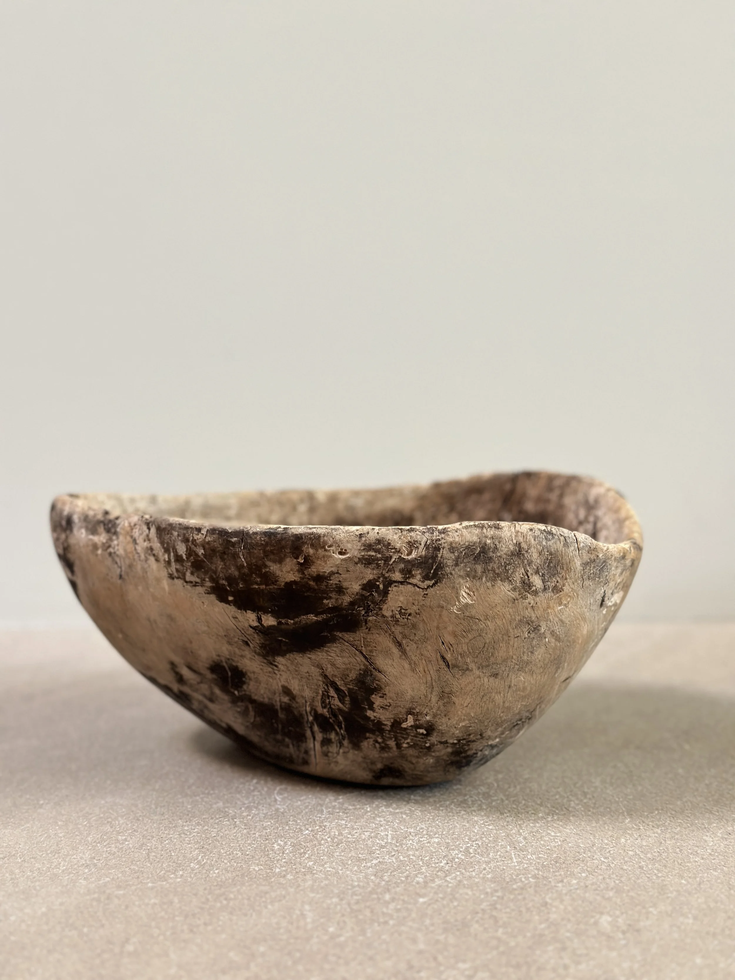 Swedish Root Bowl with Traces of Original Black Paint c. 1800