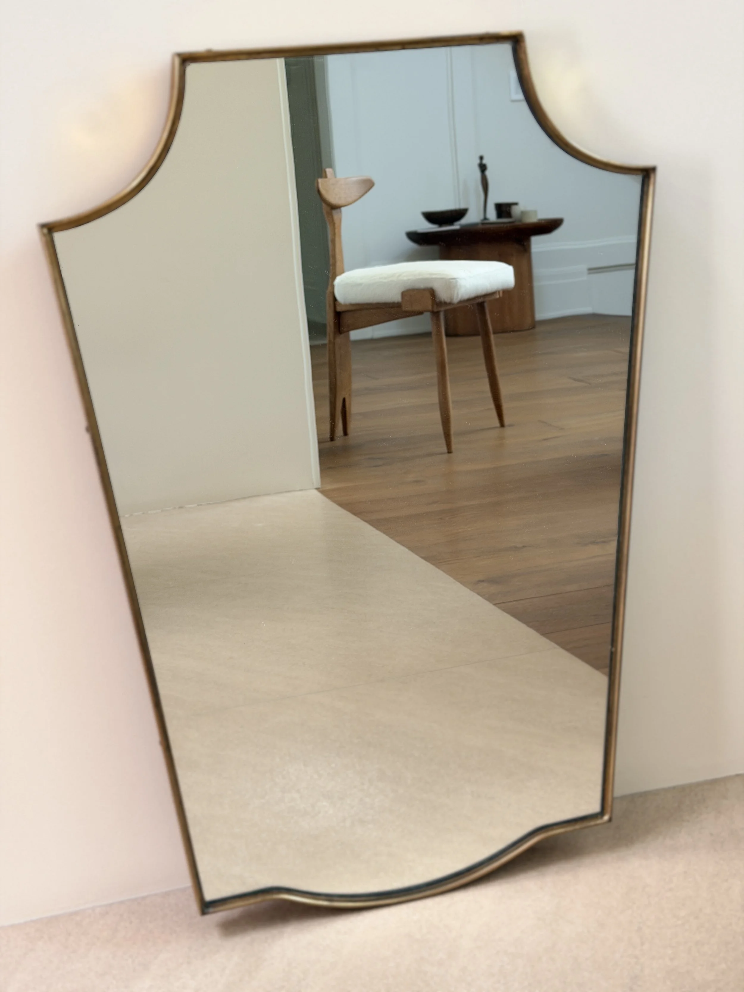 Midcentury Italian Brass Mirror