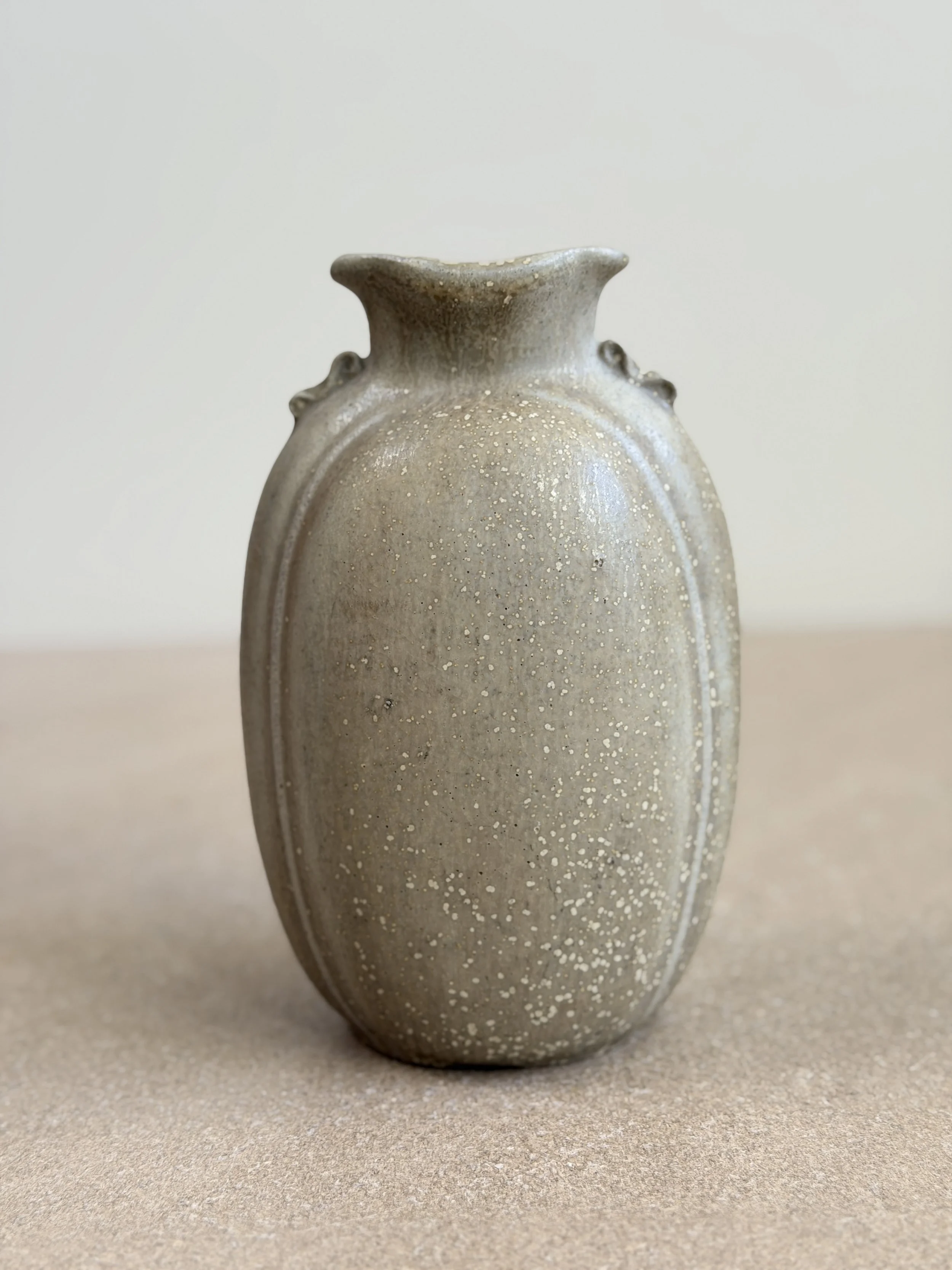 Beige Sculptural Vase by Arne Bang, Denmark 1930s