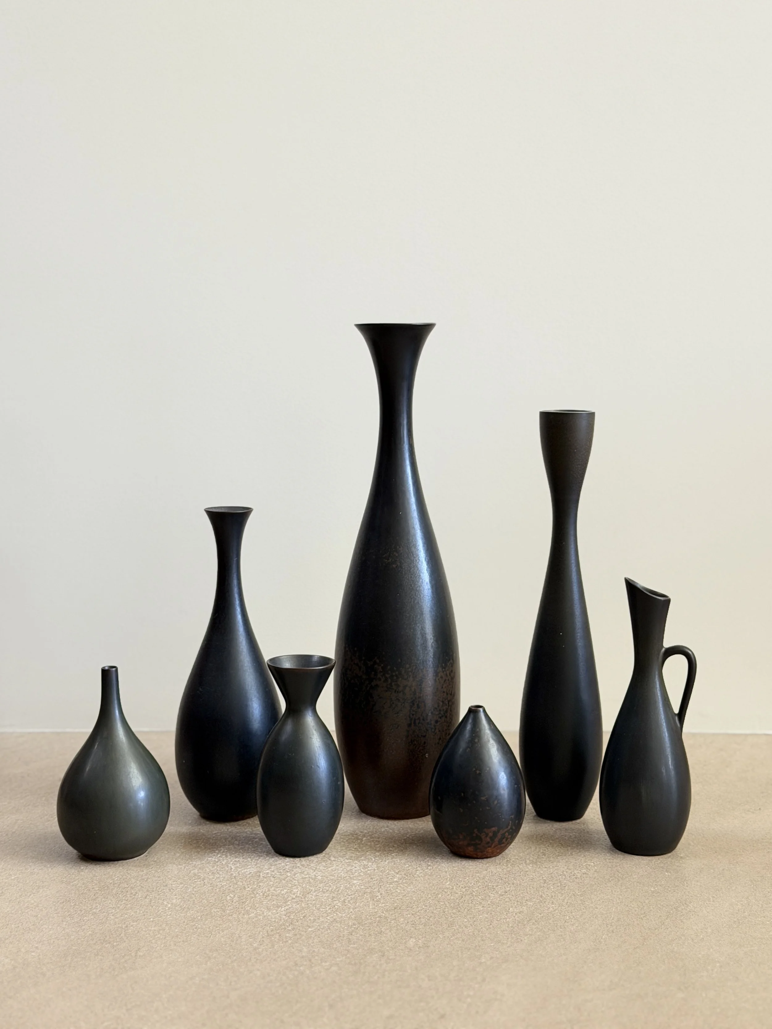 Black Ceramics by Carl-Harry Stalhane and Gunnar Nylund, Sweden 1950s