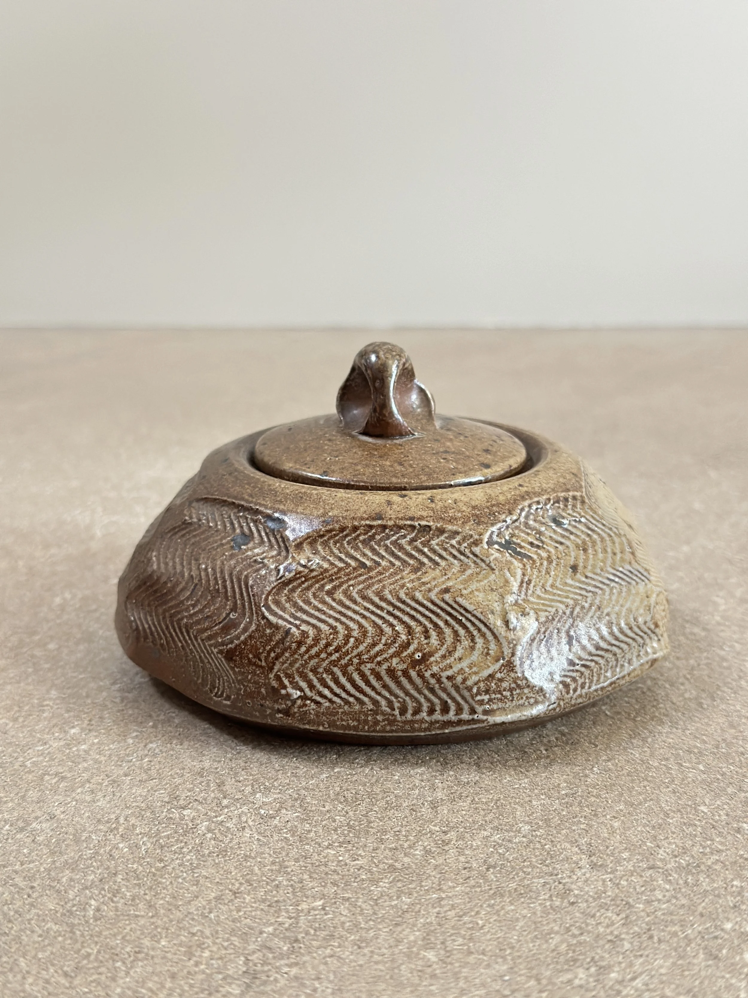 French Stoneware Ceramic Lidded Box