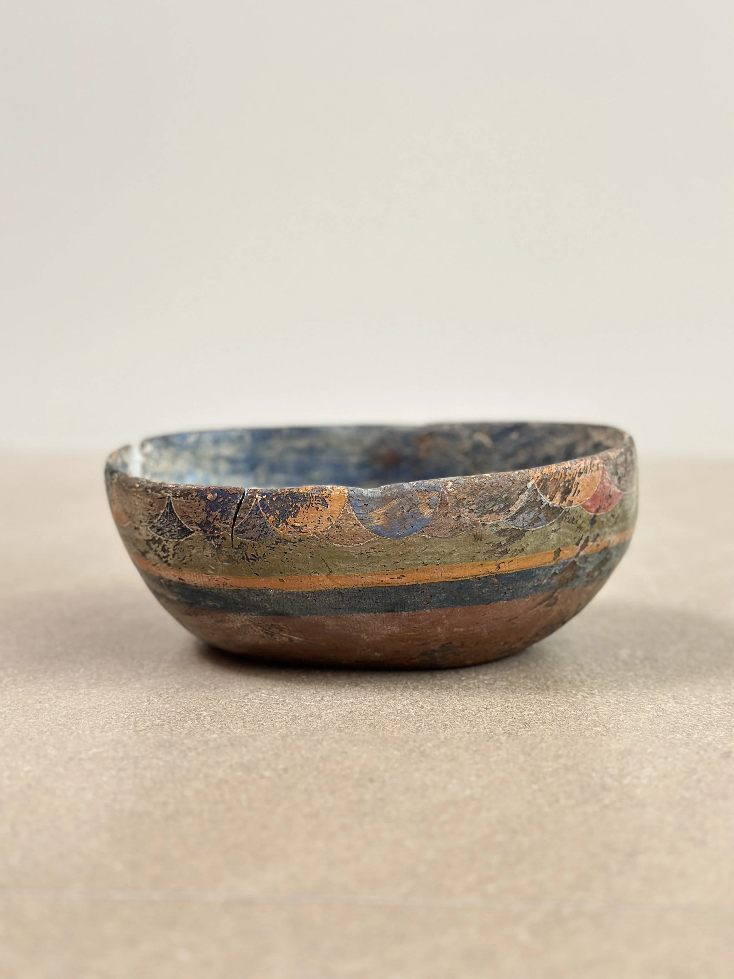 Swedish Root Bowl with Original Paint, 19th Century SOLD