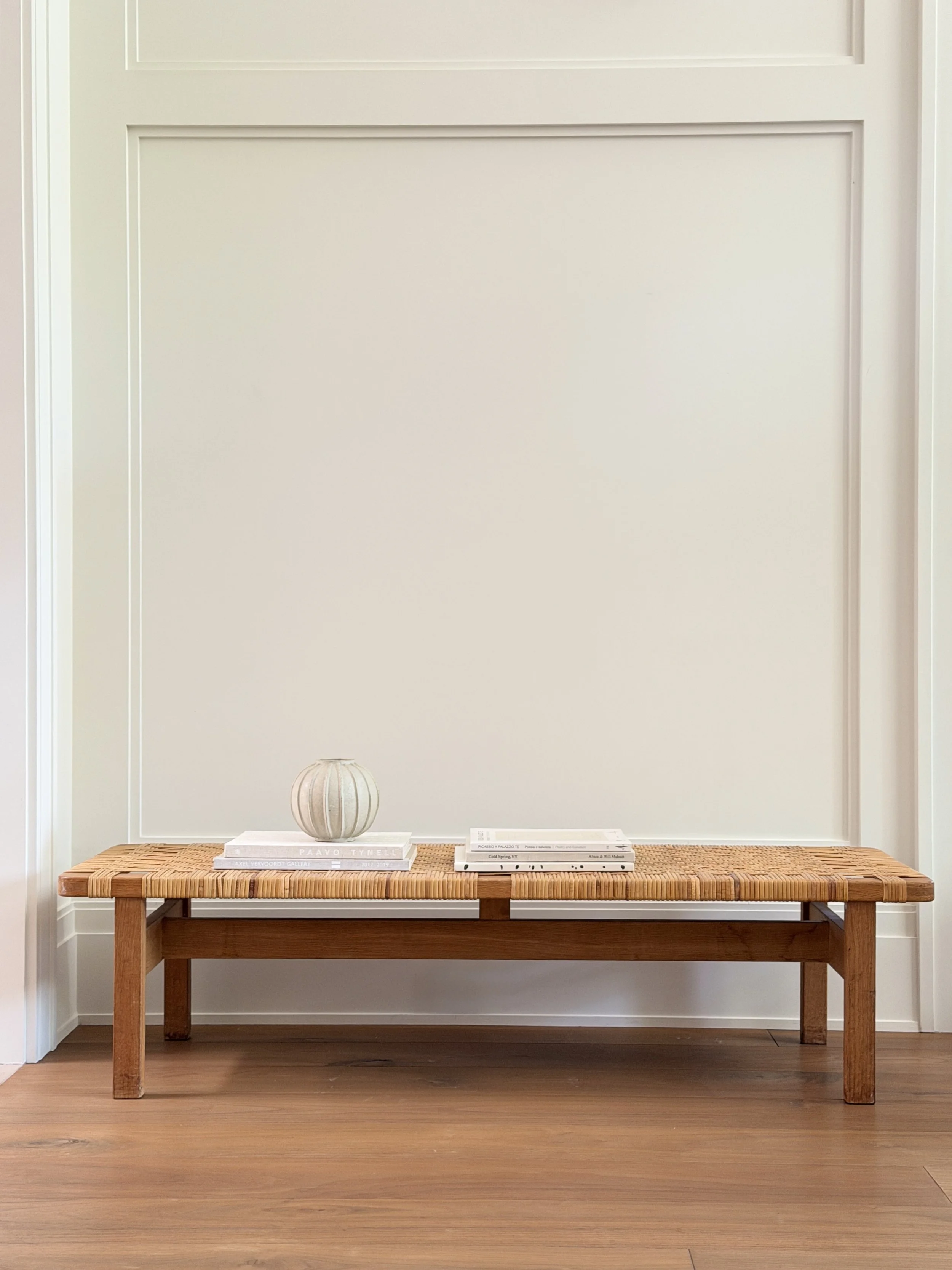 Midcentury Bench by Børge Mogensen in Oak and Cane, Denmark
