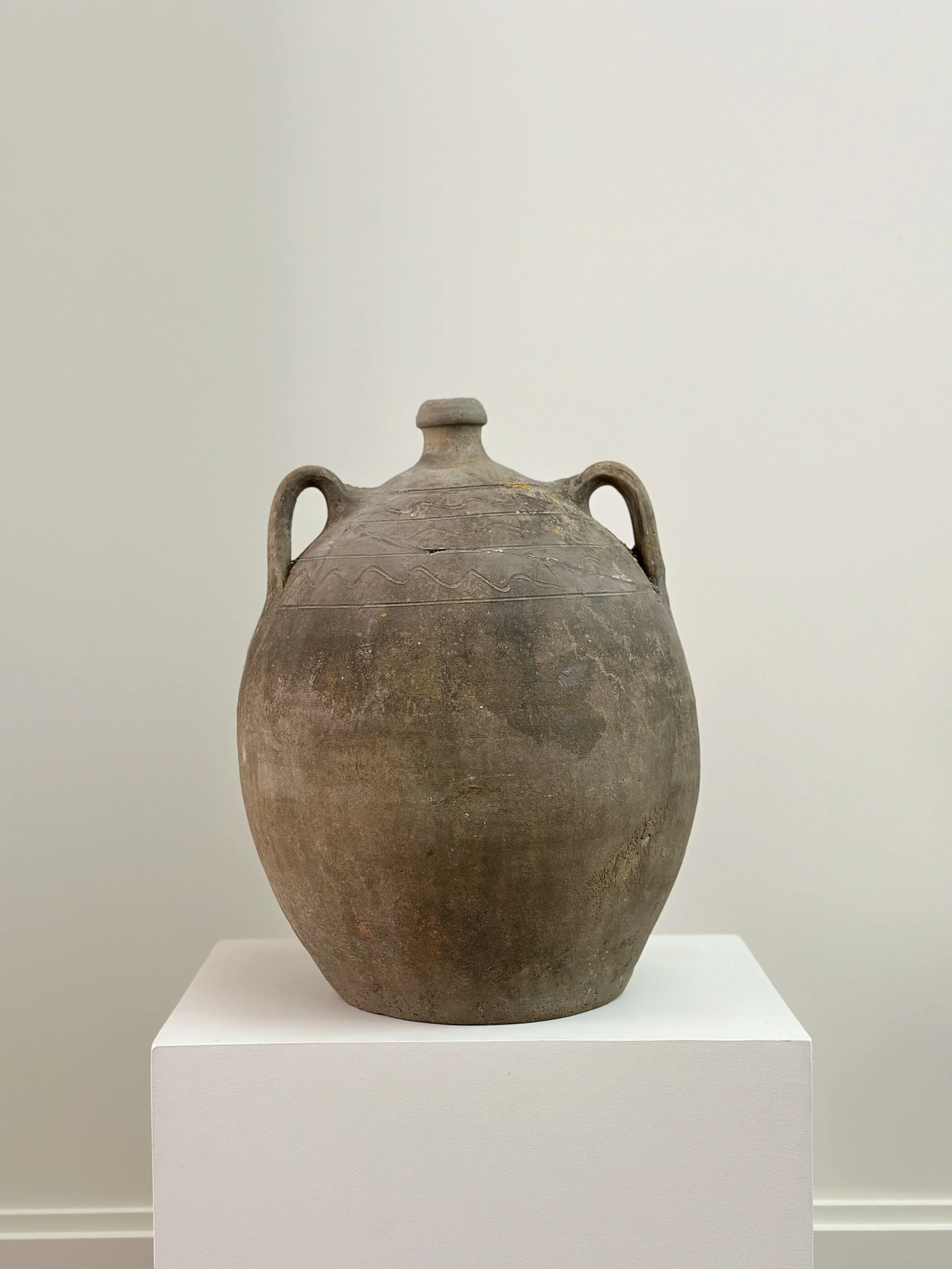 Large Spanish Pot with Etching, 19th Century