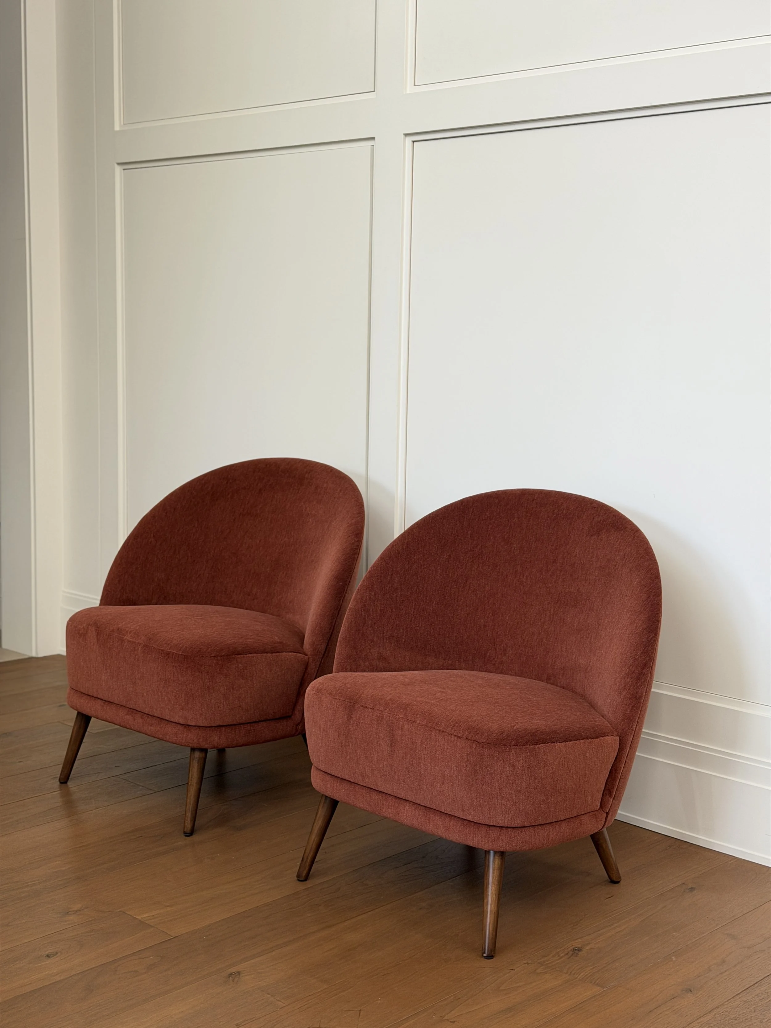 Asymmetrical Chairs by Arne Norell, Sweden 1950s  - Reupholstered in Mohair