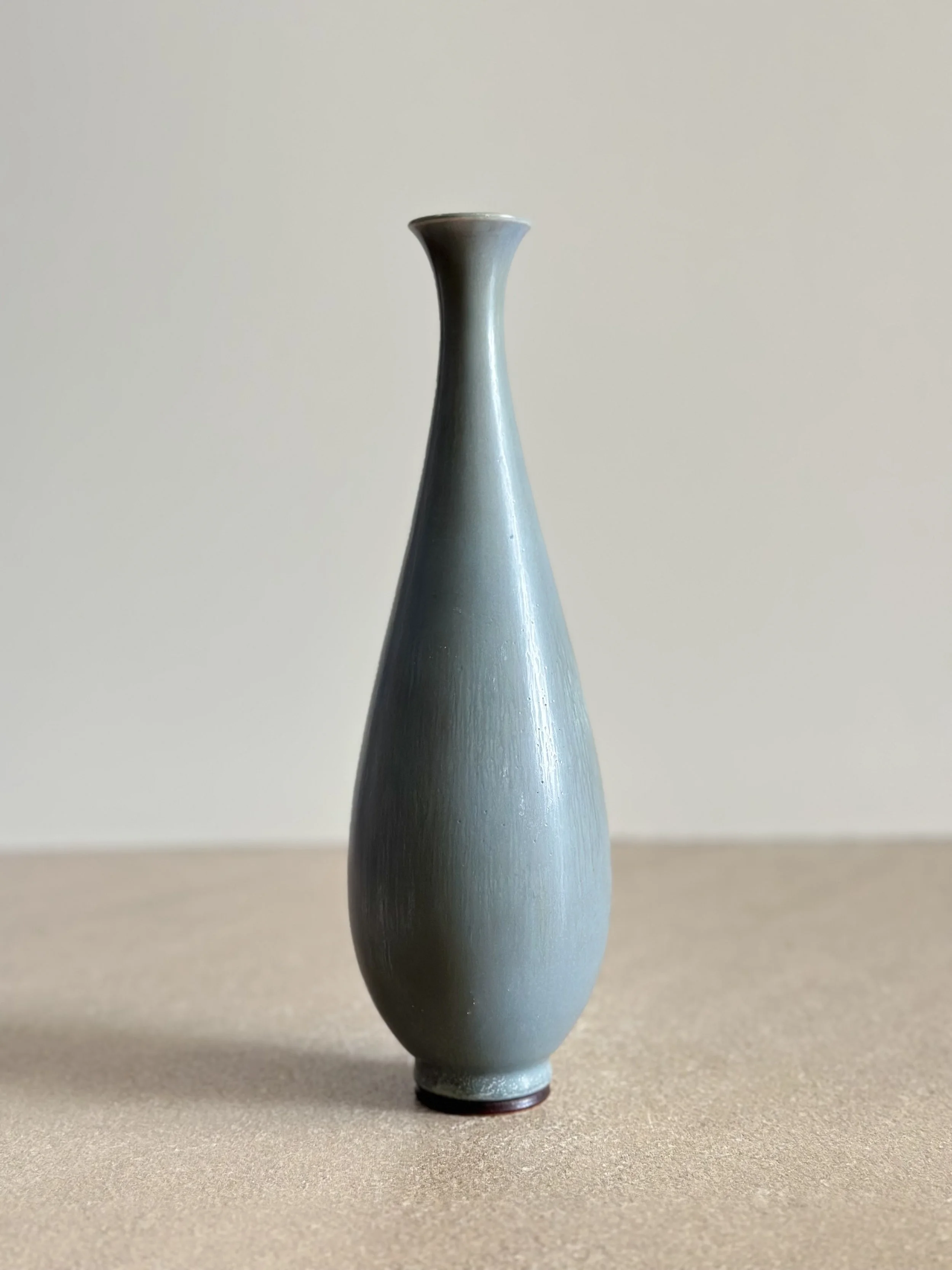 Tall Blue Vase by Berndt Friberg, Sweden 1960s