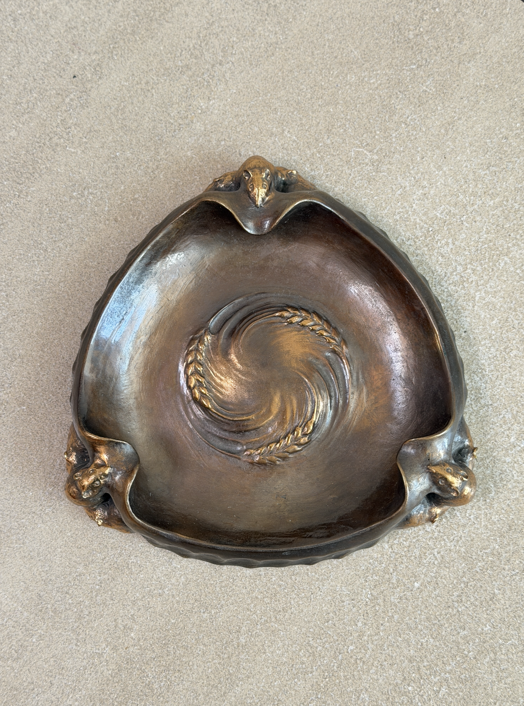 Bronze bowl by Emy Wahlström for Hugo Elmqvist, Sweden Early 20th century