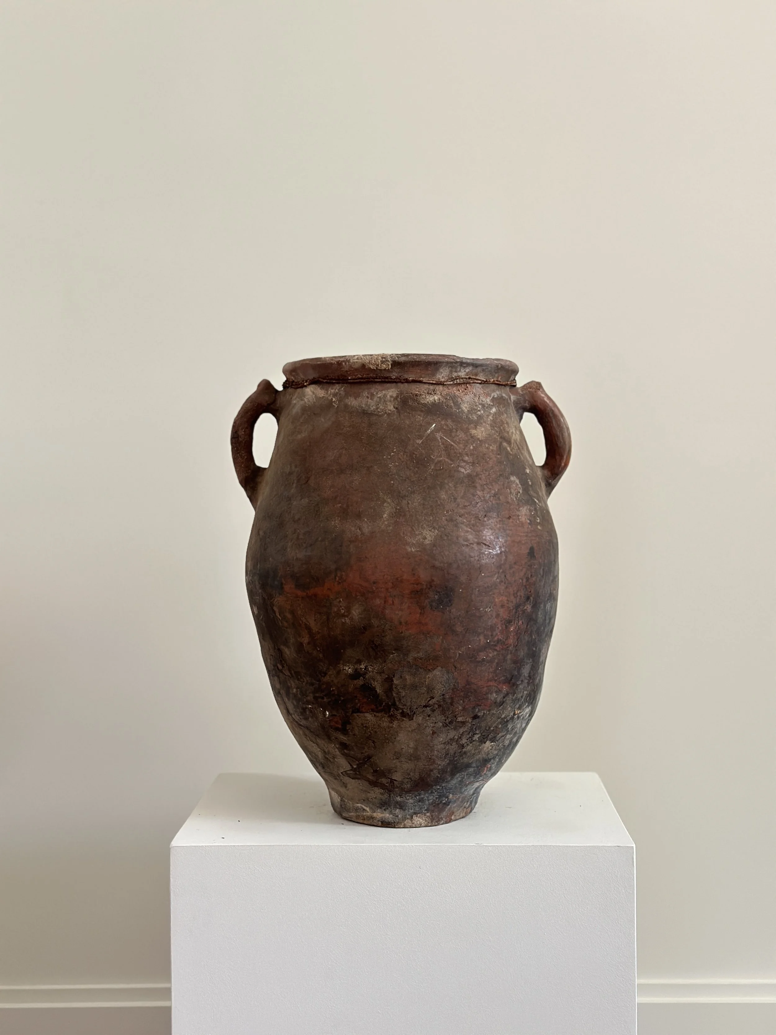 Tall, Ruddy Primitive Pot