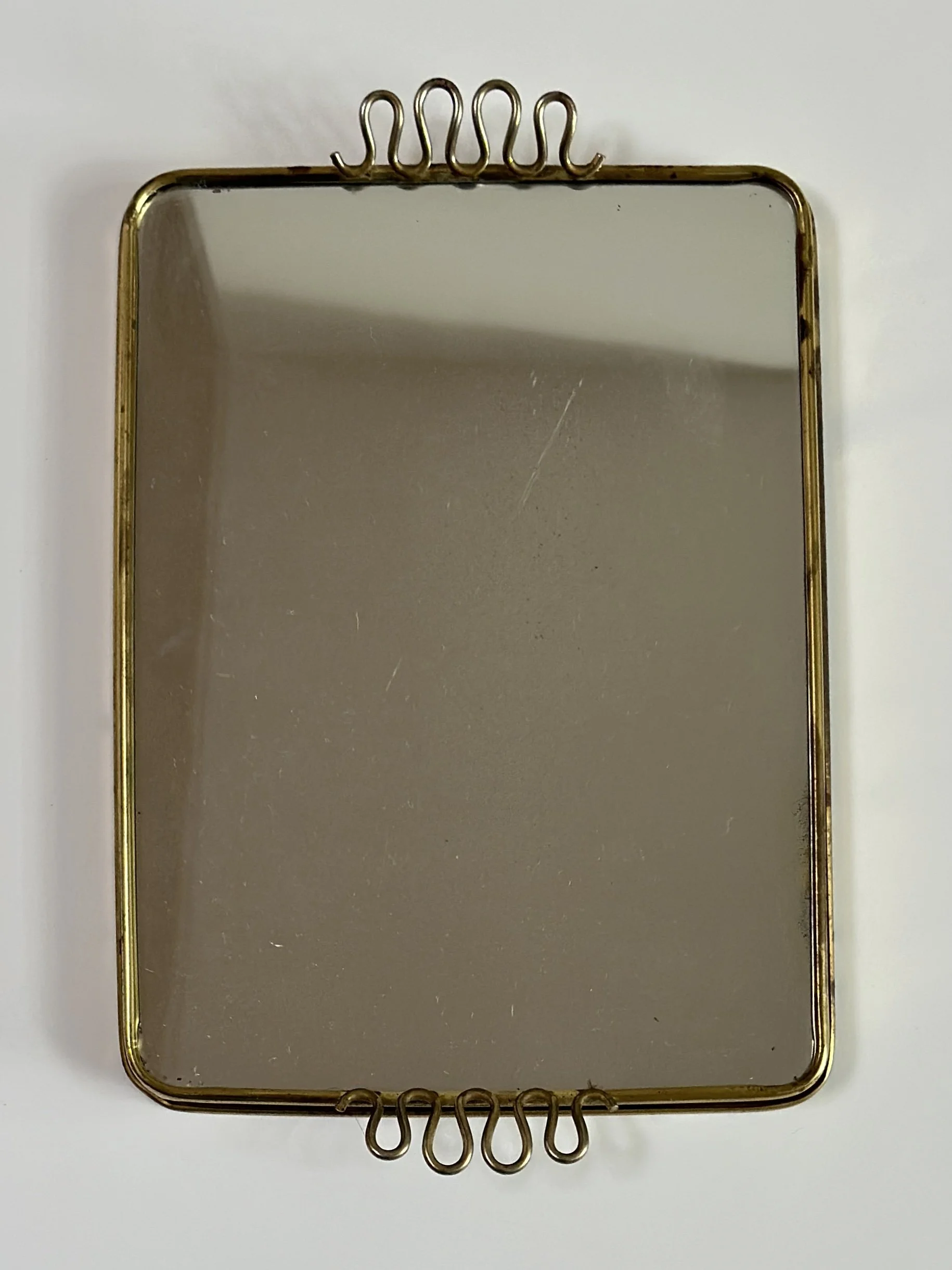 Midcentury Swedish Mirror in Brass