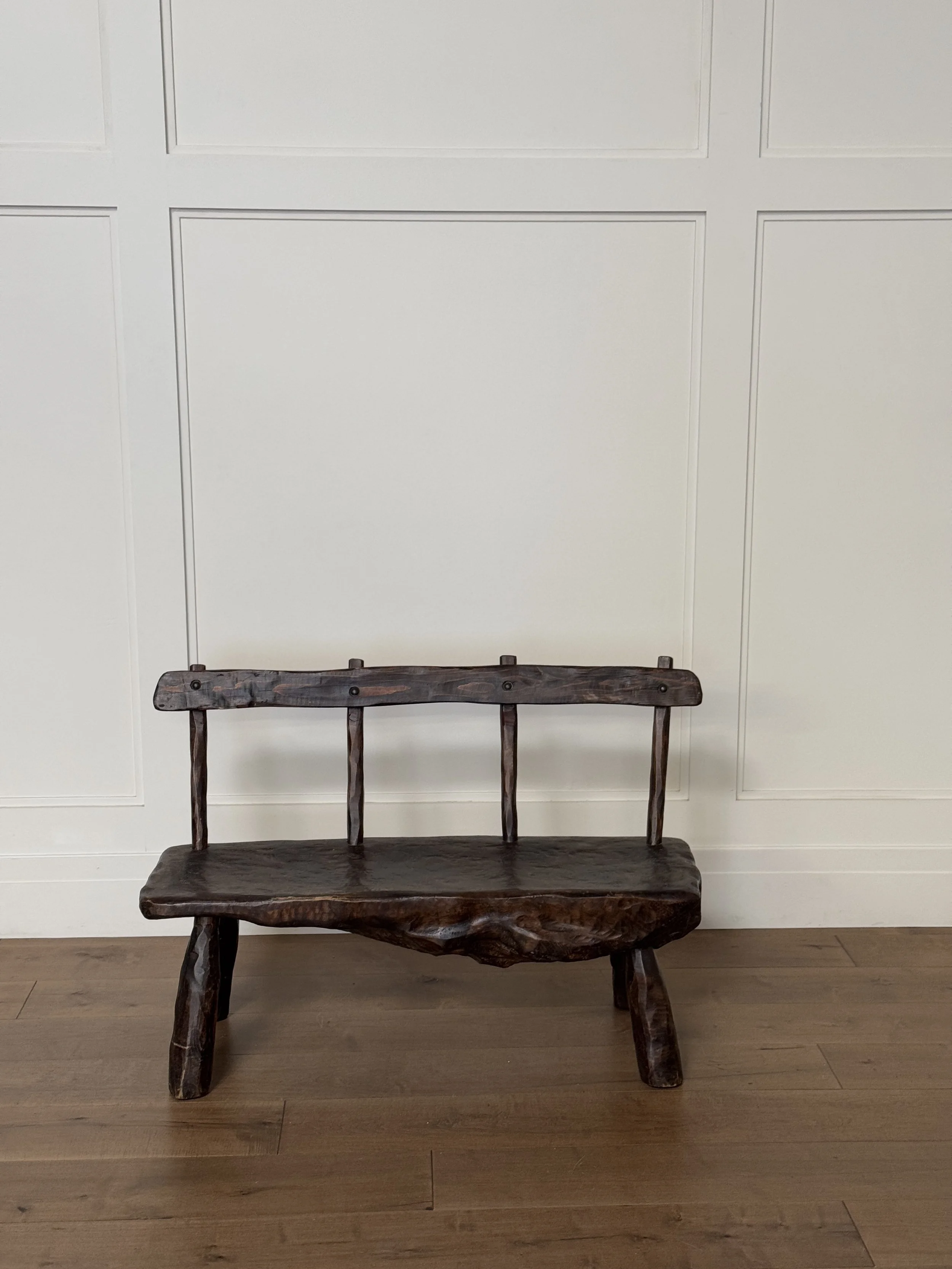 French Rustic Mountain Style Bench, circa 1950s