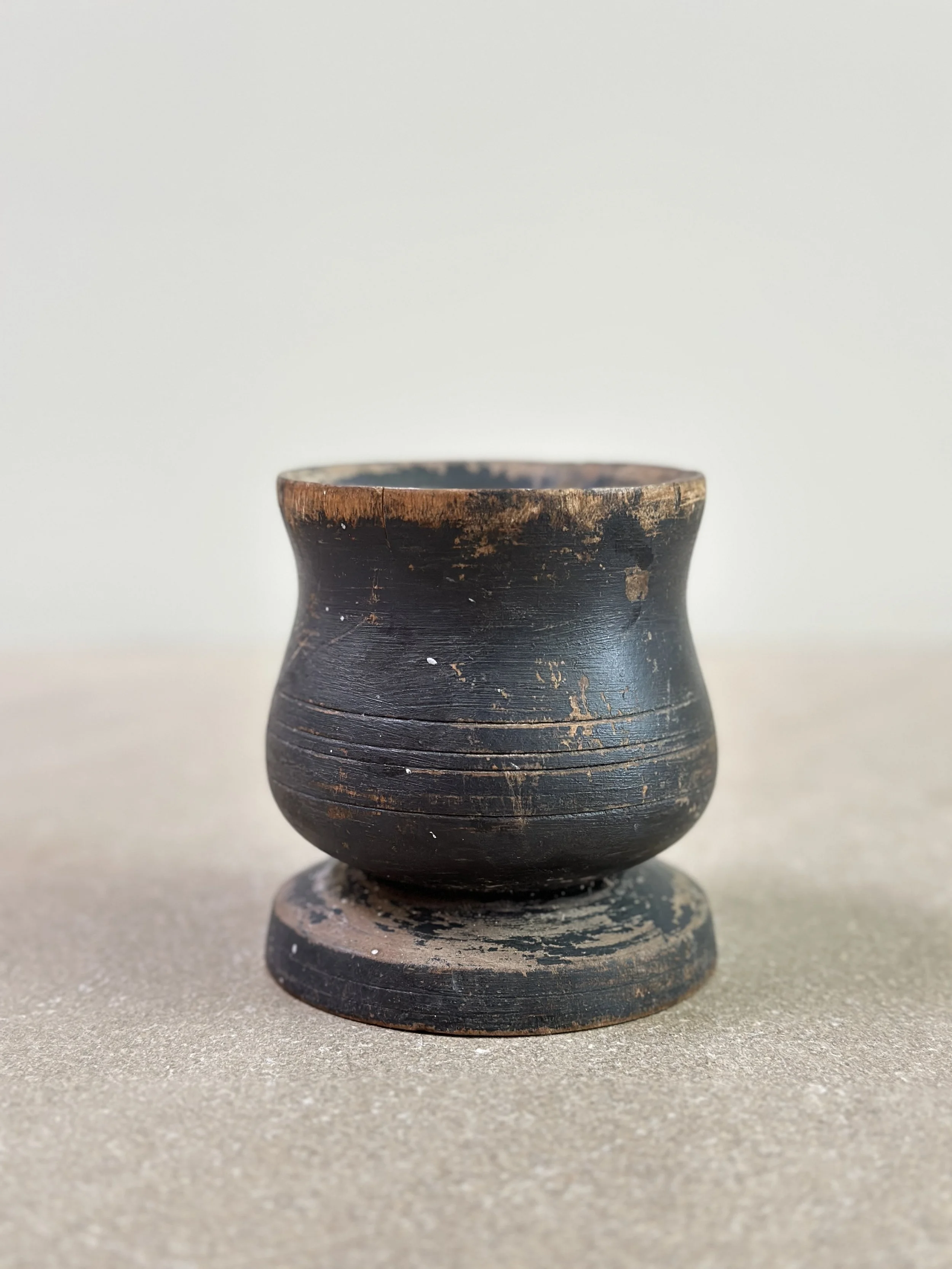 19th Century Painted Wood Swedish Folk Art Vessel