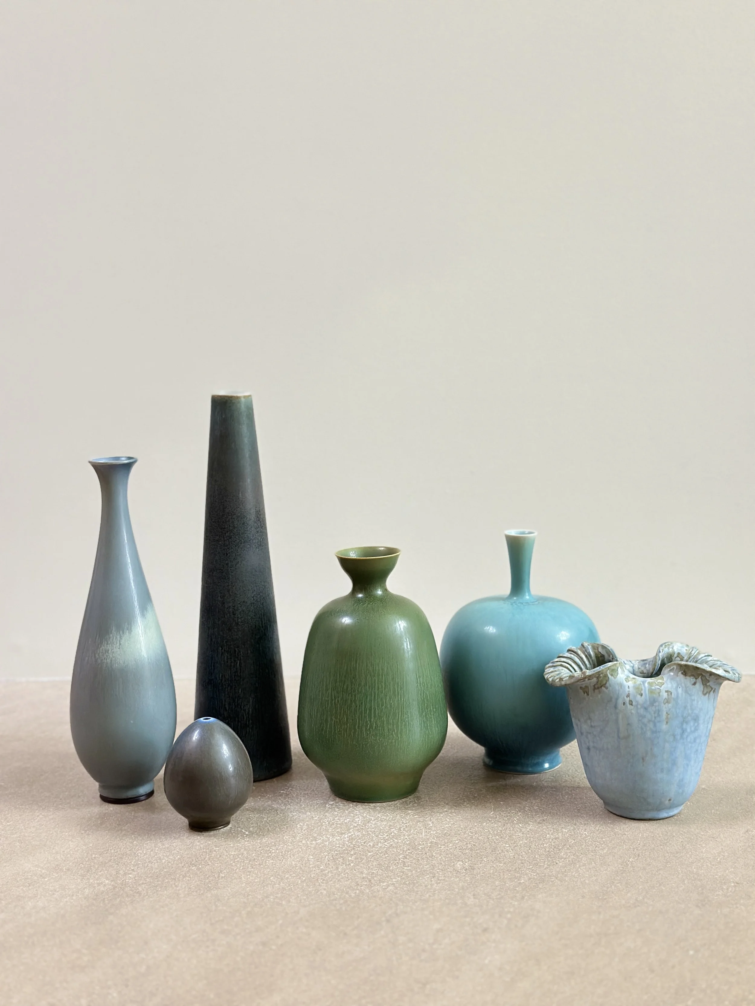 A Selection of Blue Scandinavian Vases