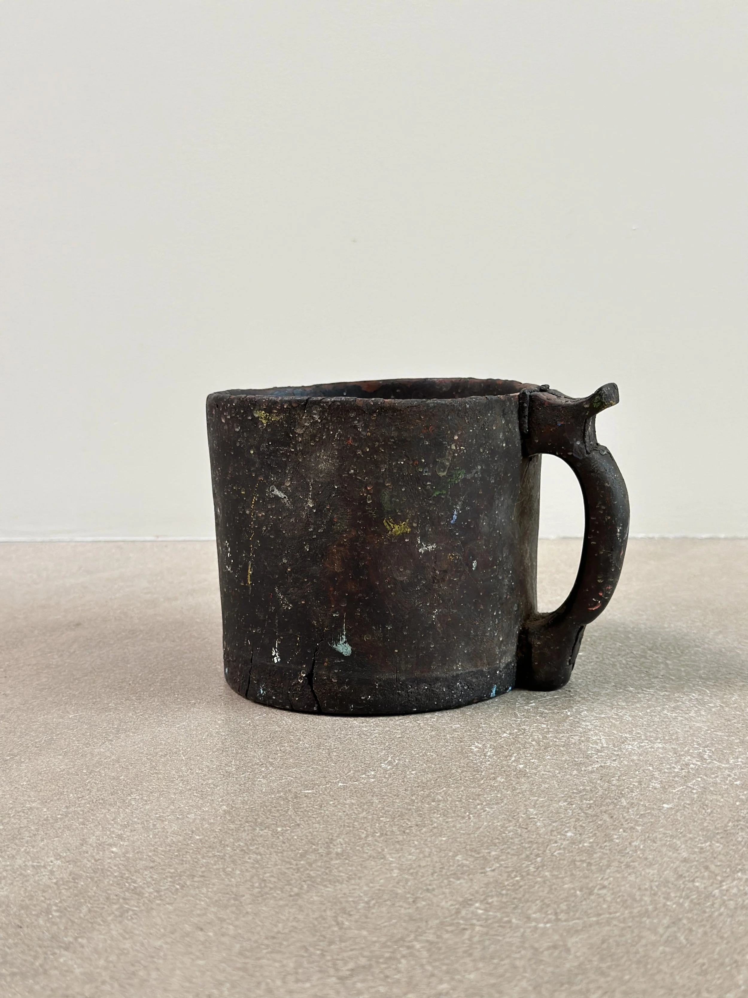 French Wooden Folk Art Mug