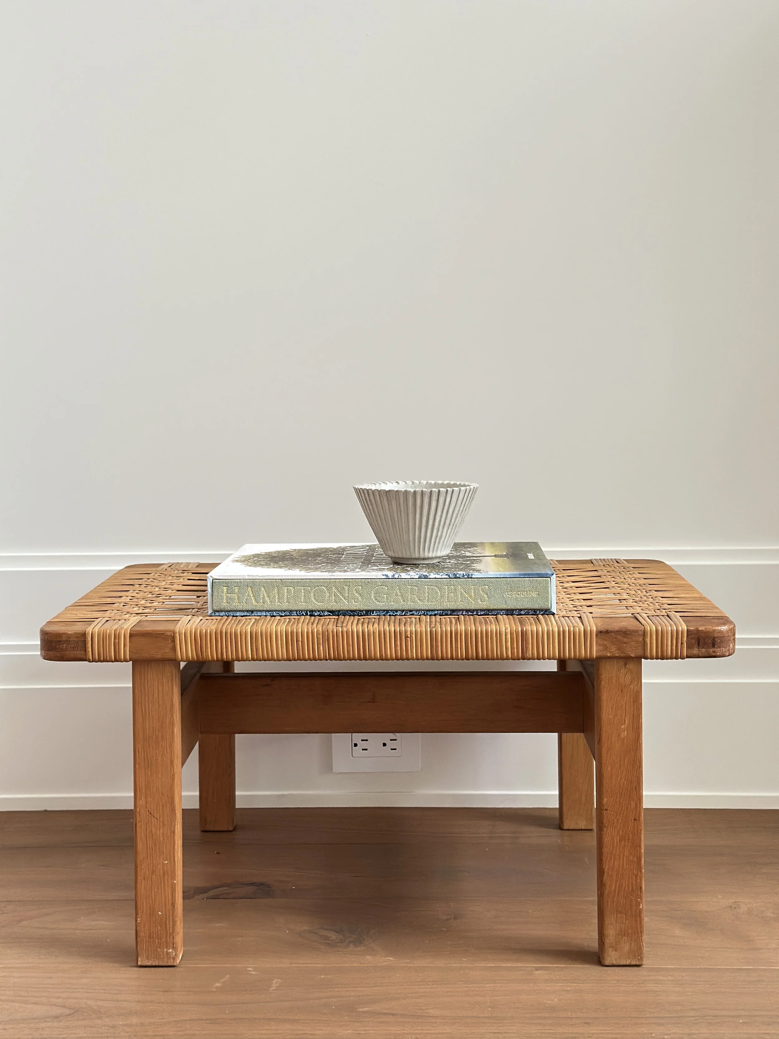 Small Midcentury Bench/Tables by Børge Mogensen in Oak and Cane, Denmark COMING SOON