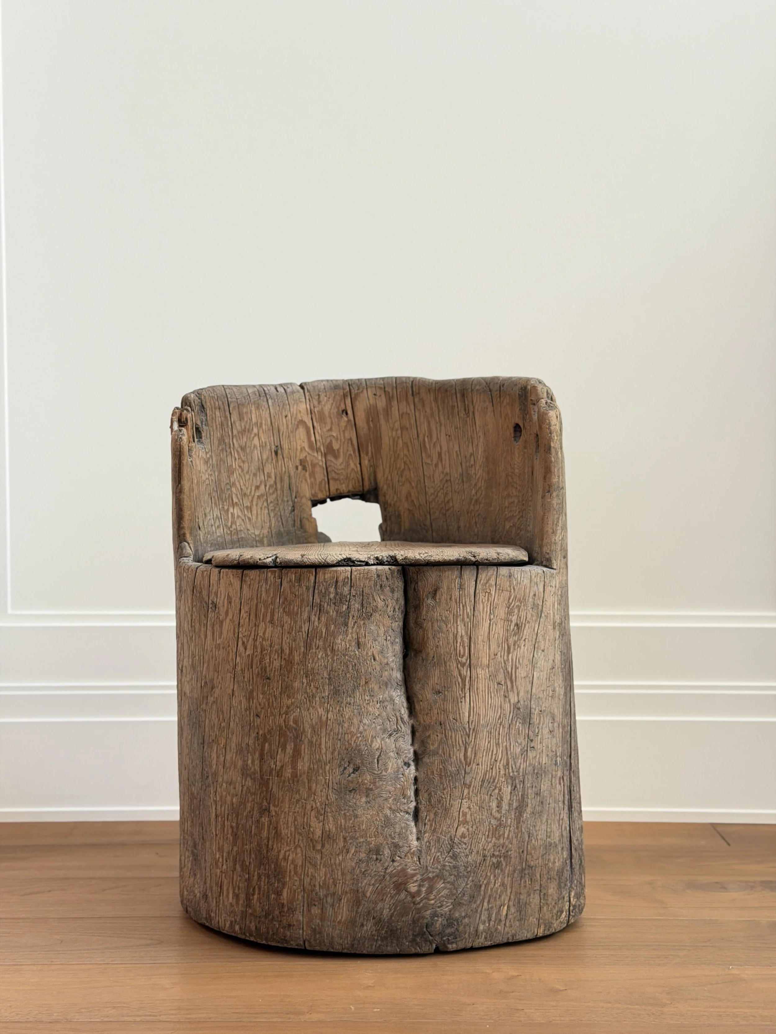 Amazing Swedish Kubbstol, 18th Century (with secret storage)