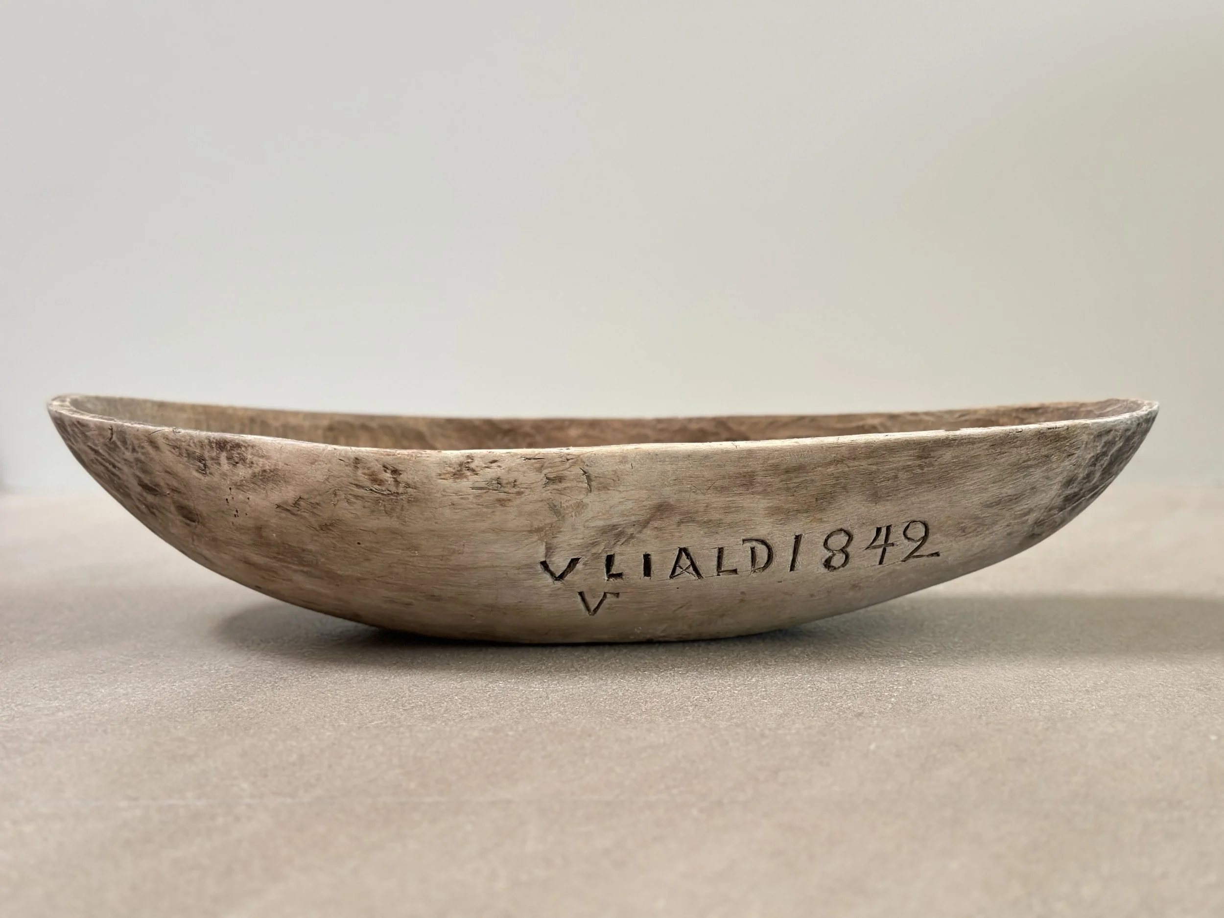 Swedish Long Bowl, Dated 1842