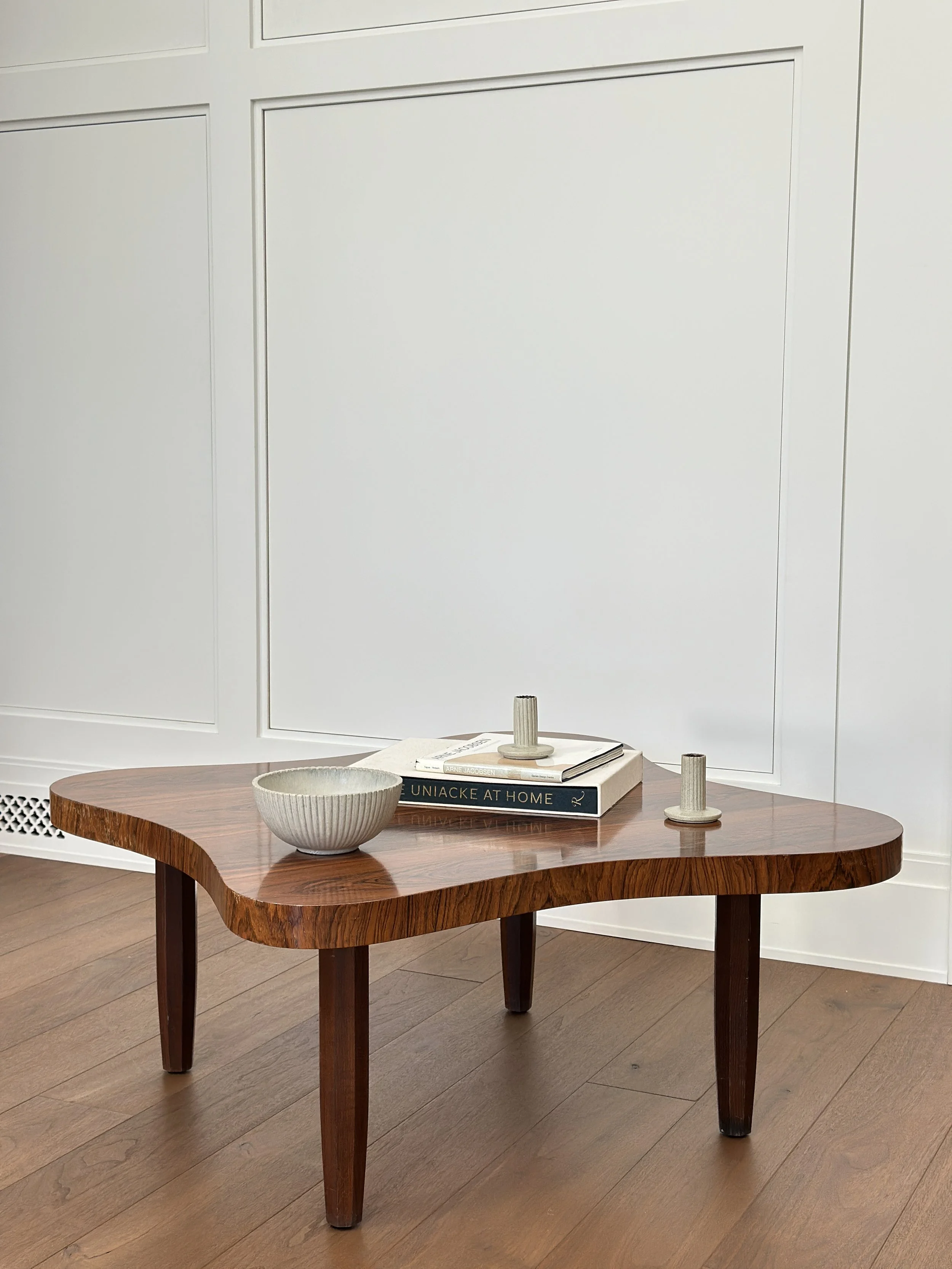 Swedish Coffee Table Attributed to Sten Blomberg with Rosewood Top and Oak Legs, 1940s