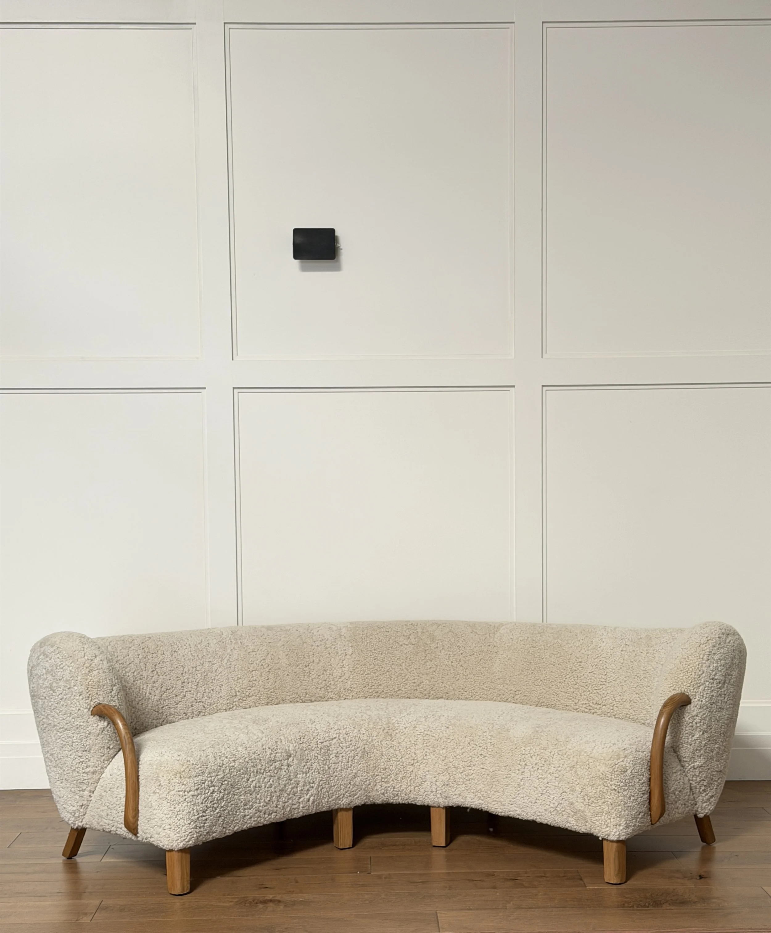 Rare Round Sofa in Shearling by Viggo Boesen Denmark