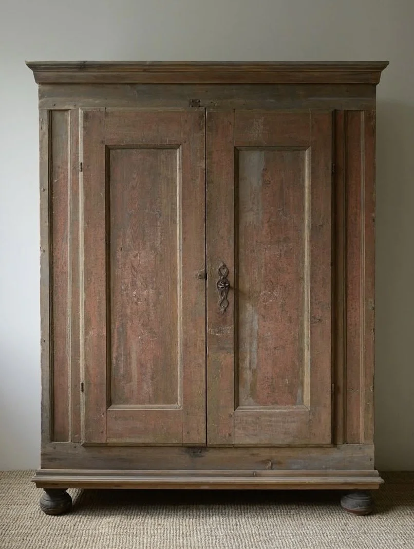 Swedish Baroque Armoire c. 1780 with Original Paint (and Later Trim) COMING SOON