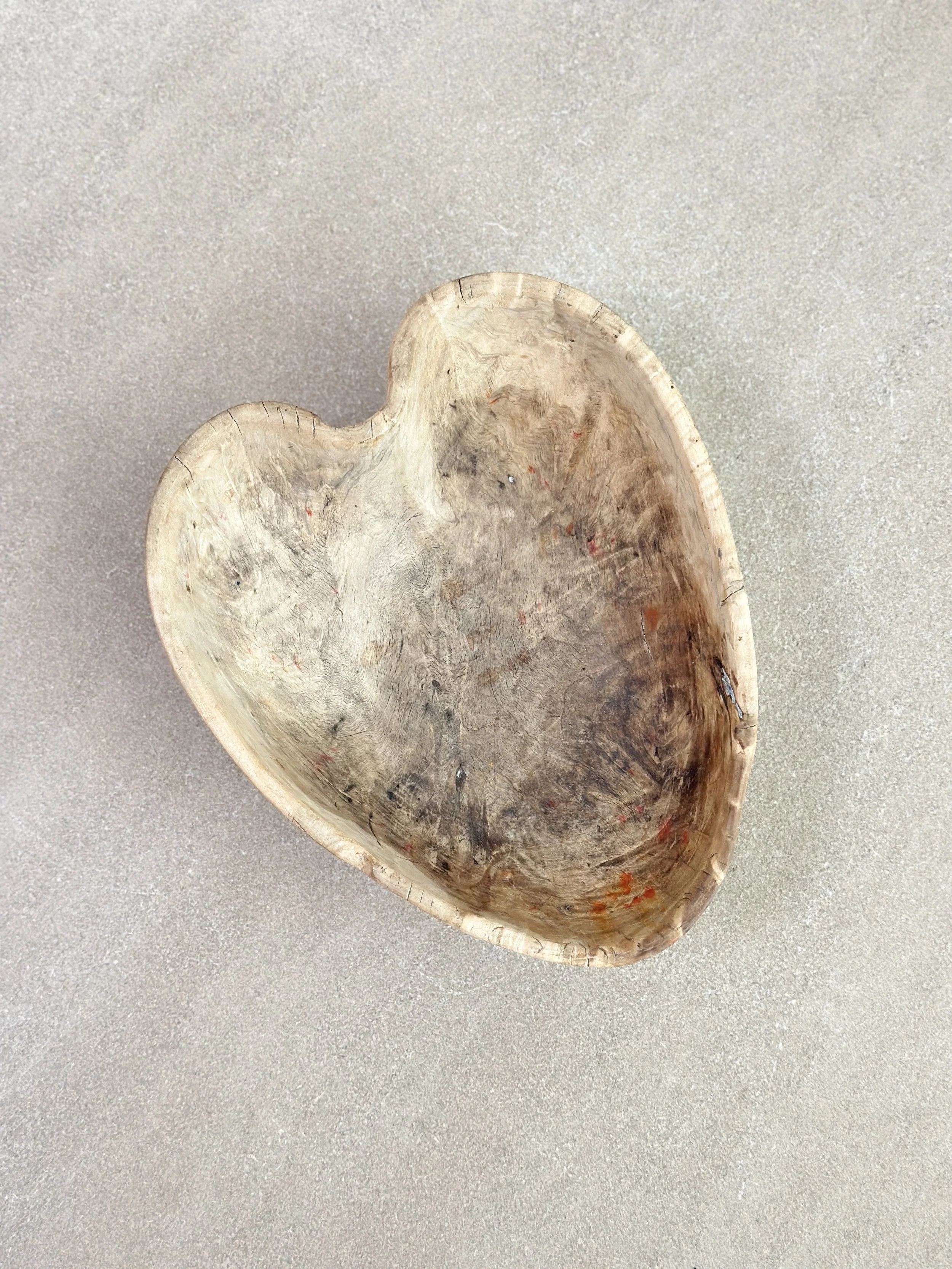 Heart Shaped Swedish Root Bowl, Signed and Dated