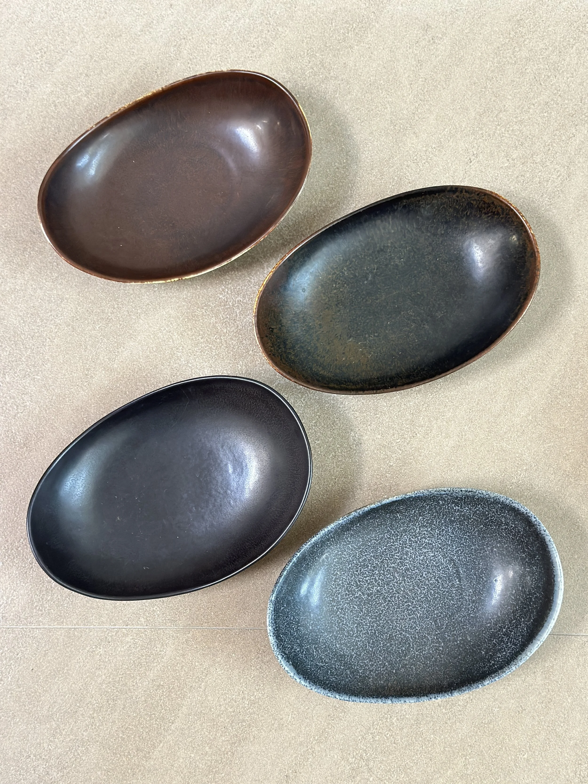 Low and Shallow Bowls by Carl-Harry Stalhane, Sweden 1950s