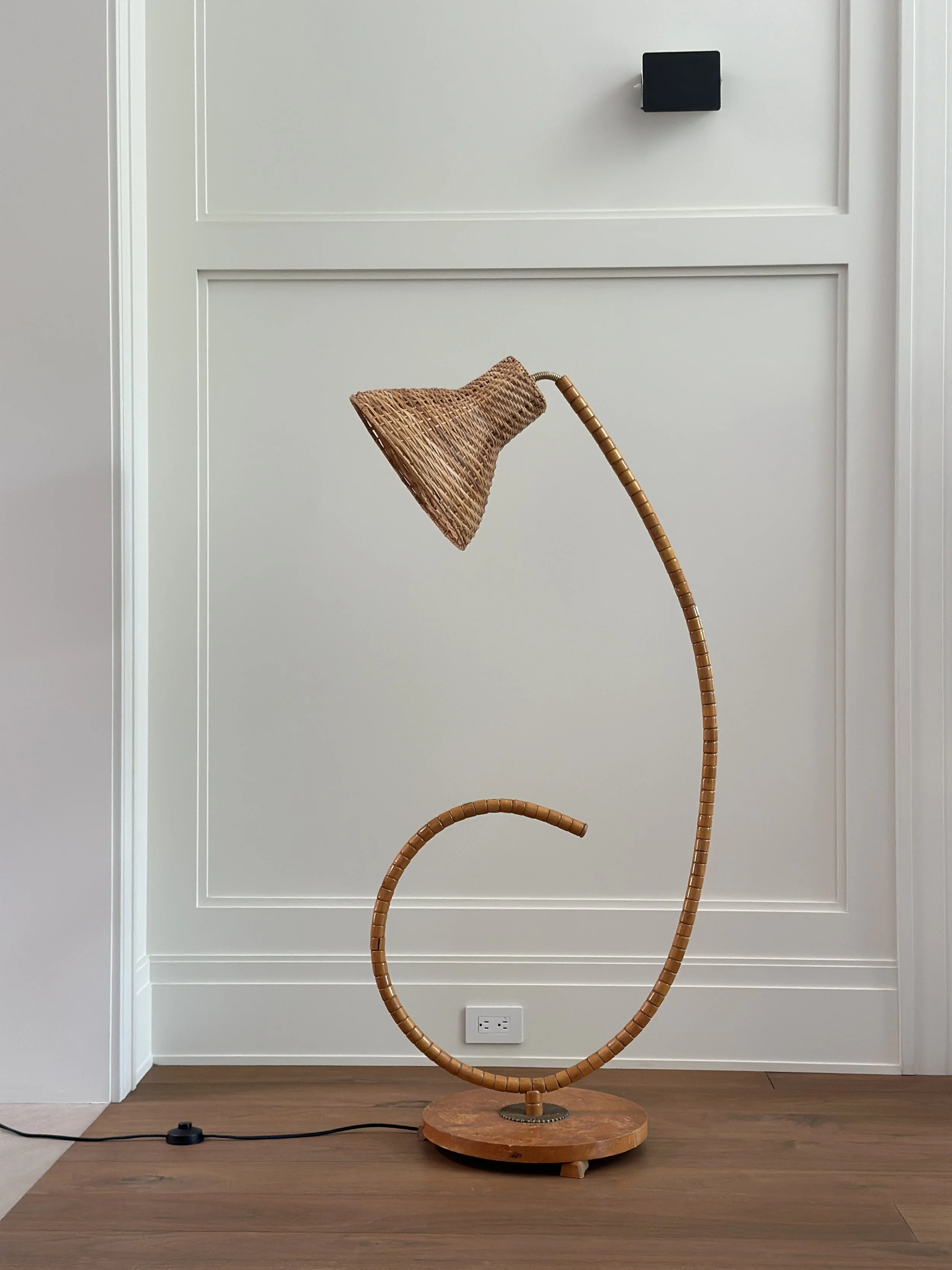 Stunning Large Rattan Swedish Lamp c. 1940